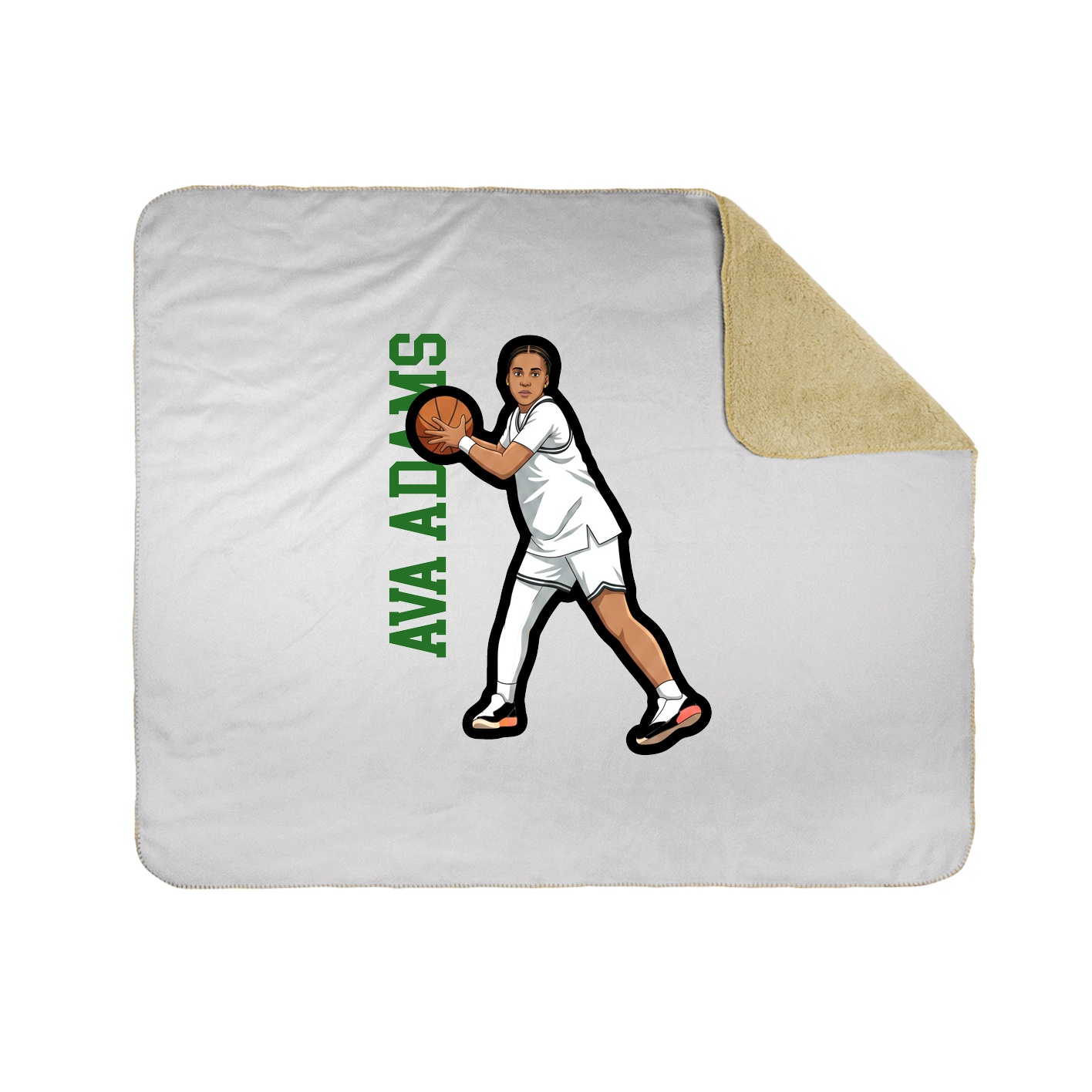 Throw Blanket — Name Vertical in White