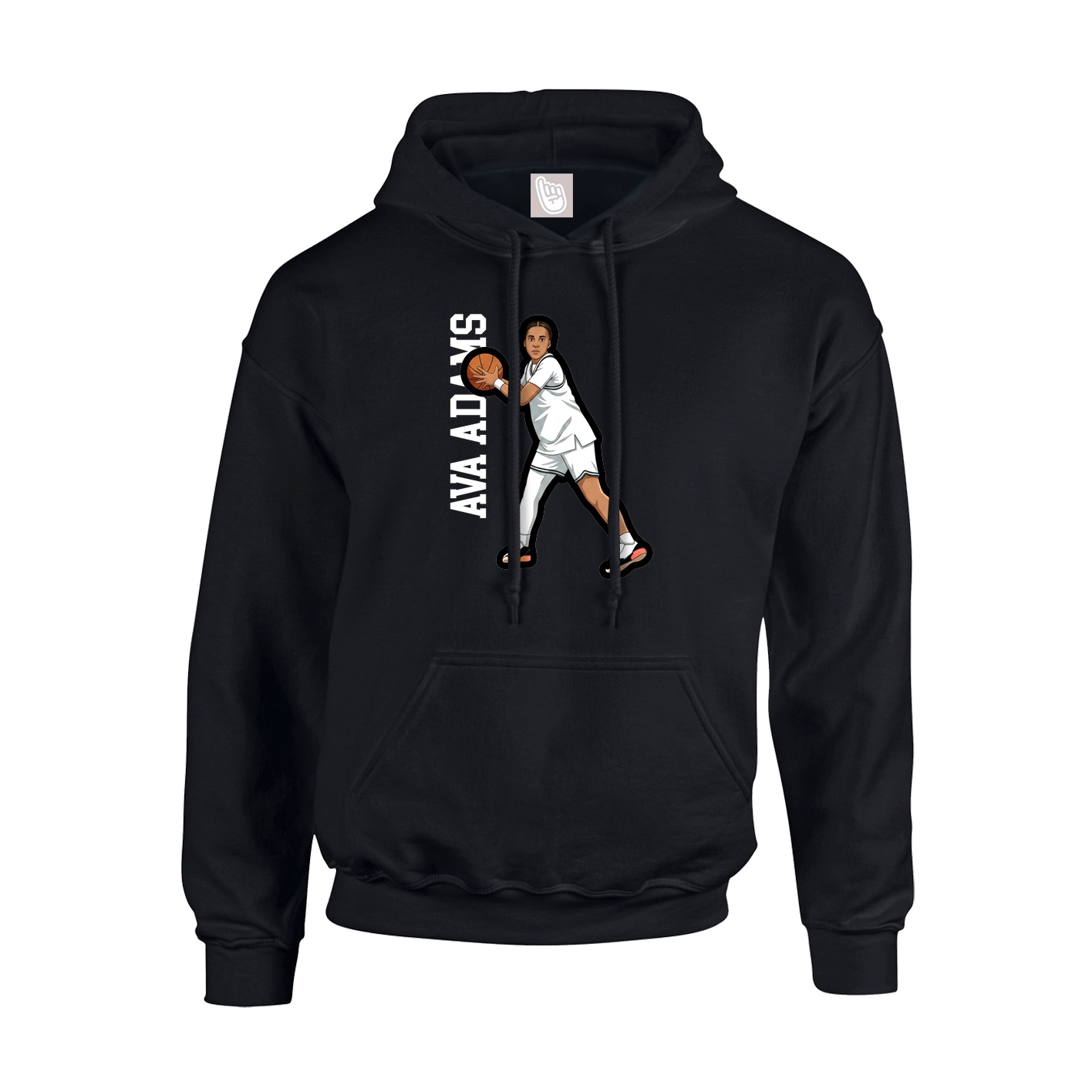 Youth Hoodie — Name Vertical in Black
