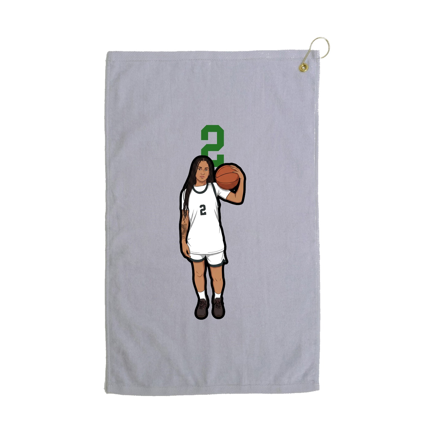 Golf Towel — Number Top in Grey