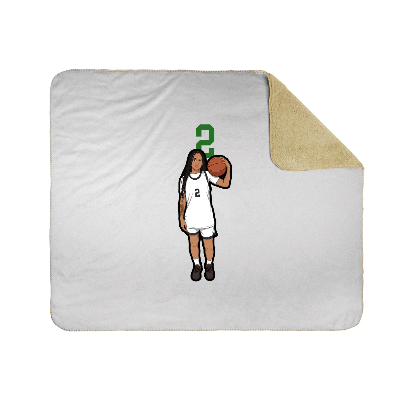 Throw Blanket — Number Top in White