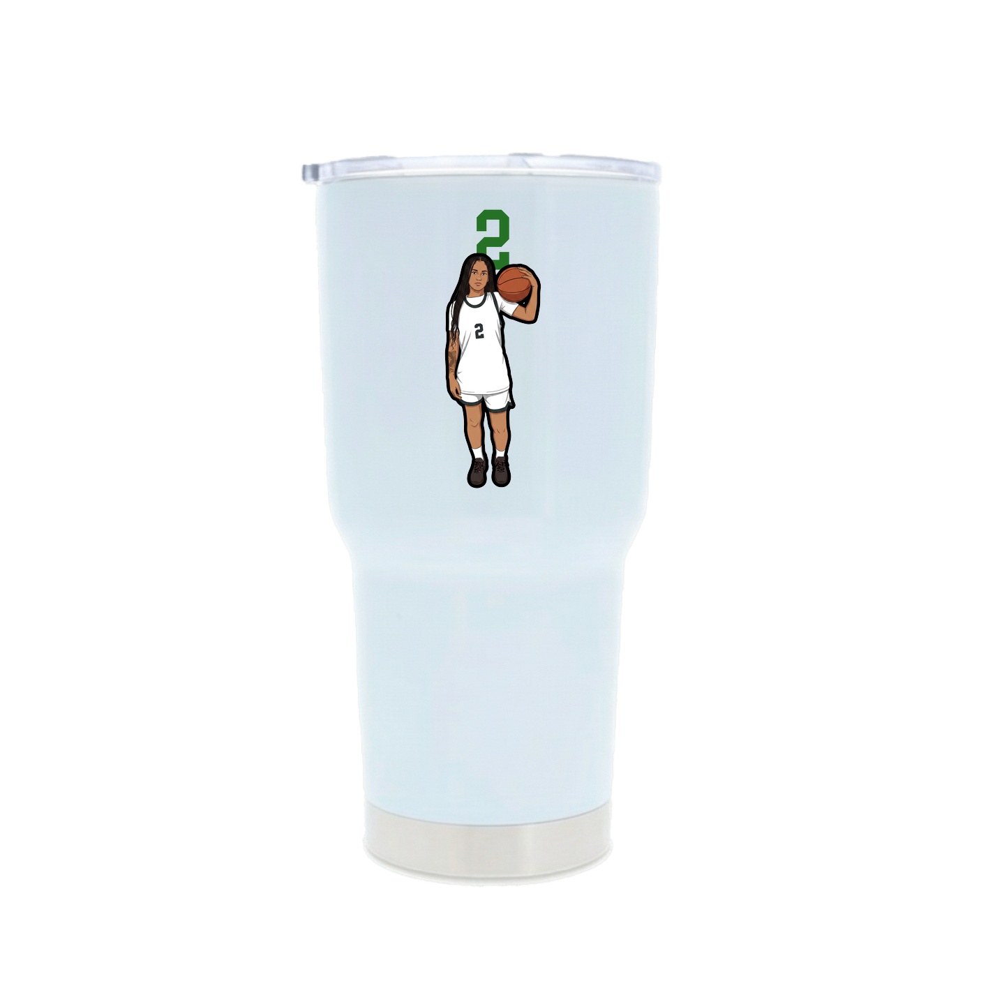 30oz Stainless Steel Tumbler — Number Top in White