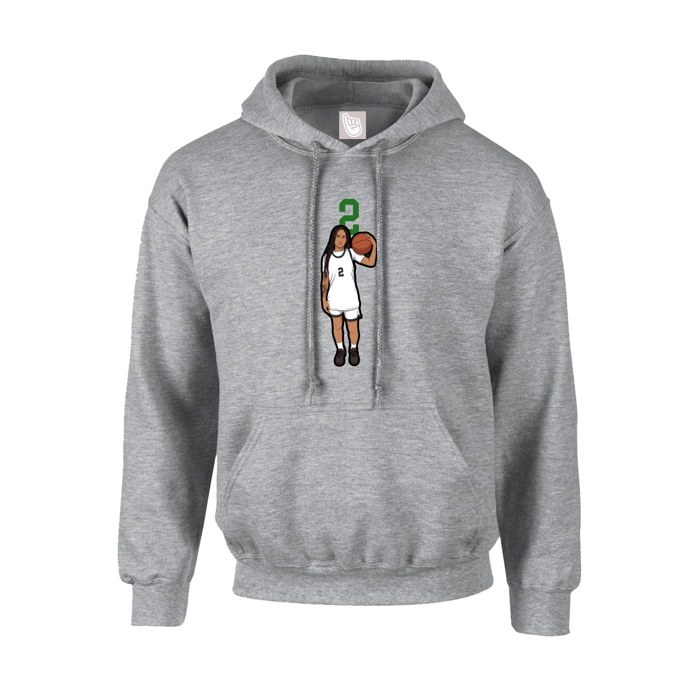 Hoodie — Number Top in Grey