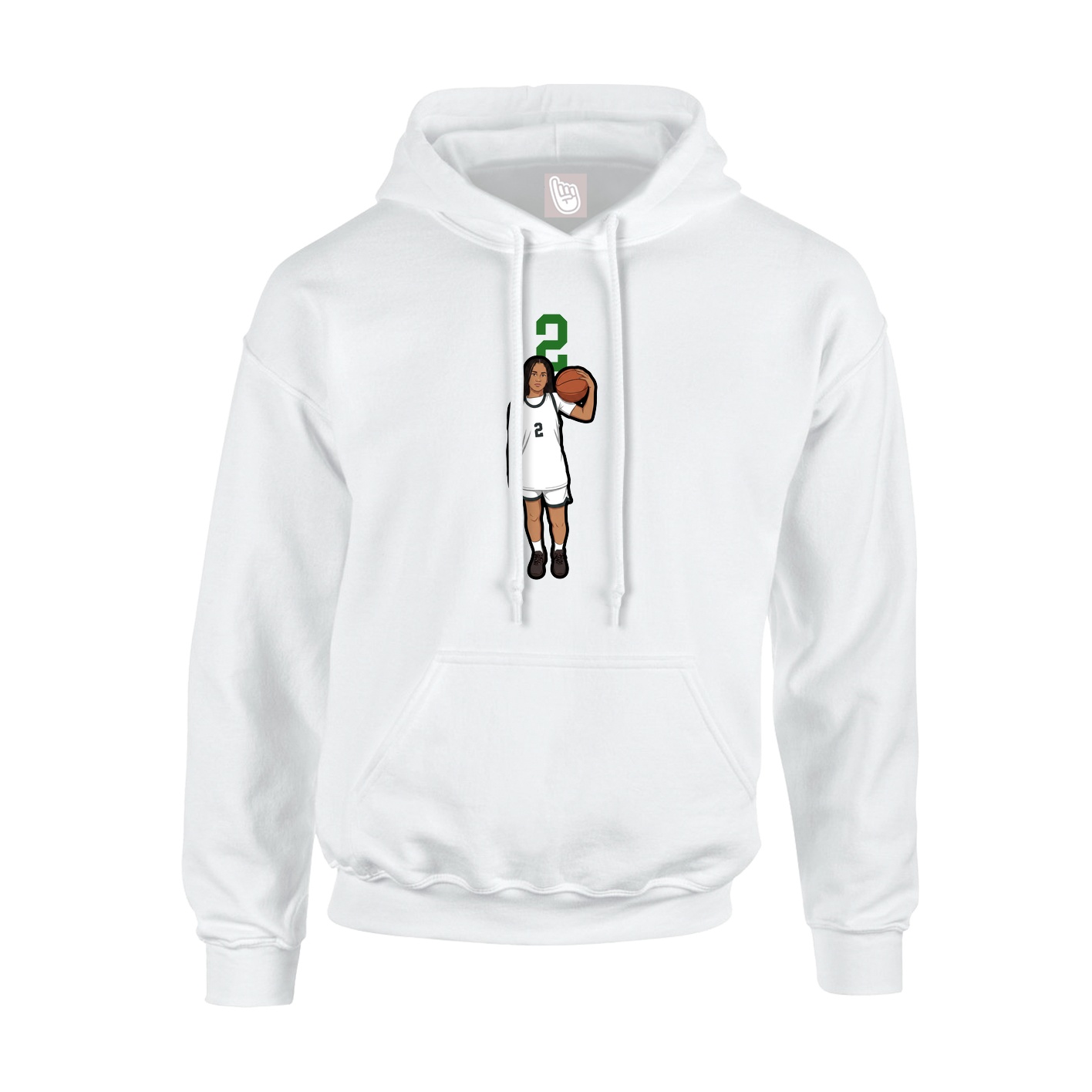 Hoodie — Number Top in White