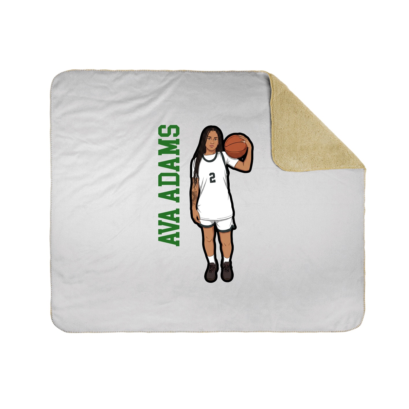 Throw Blanket — Name Vertical in White