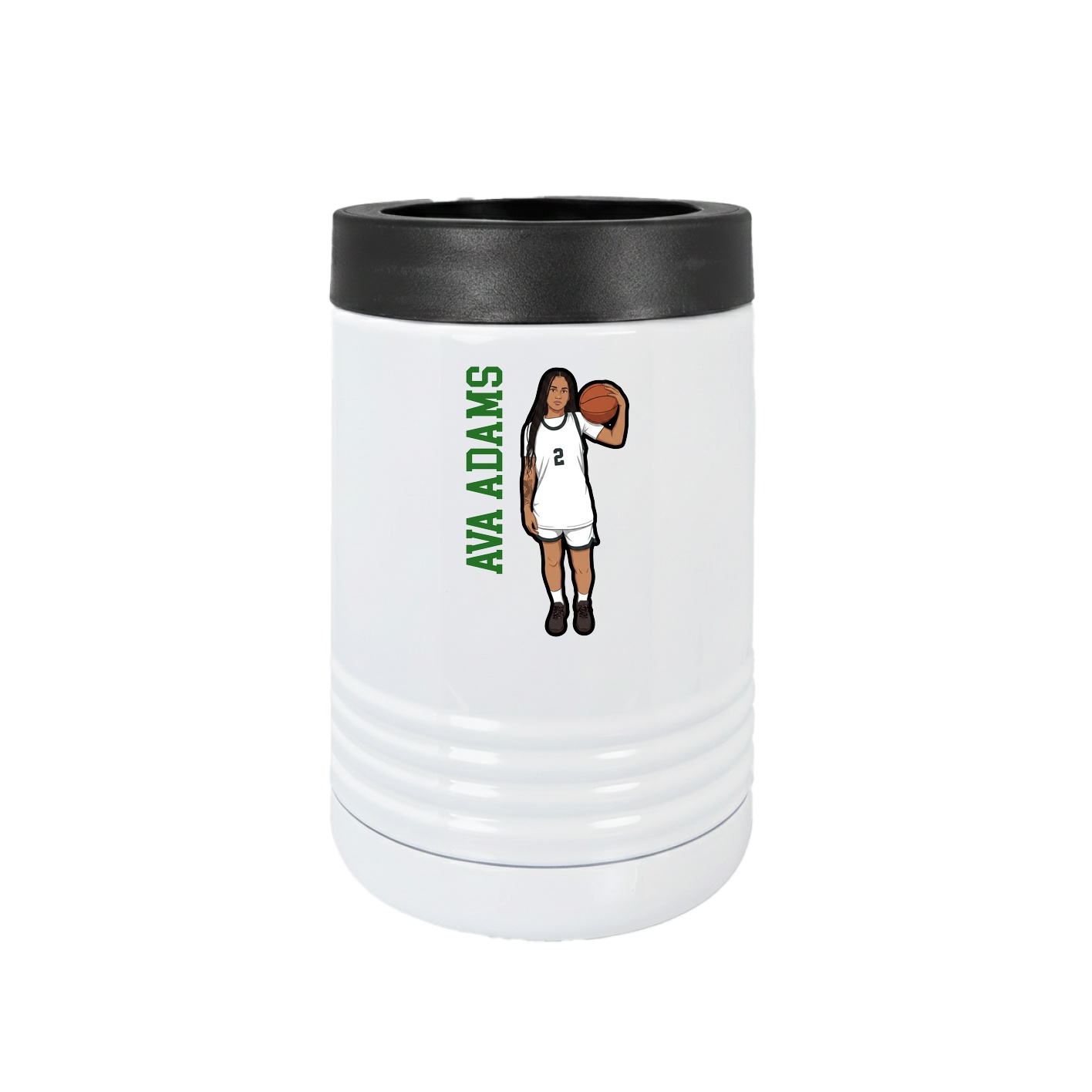 Beverage Holder — Name Vertical in White
