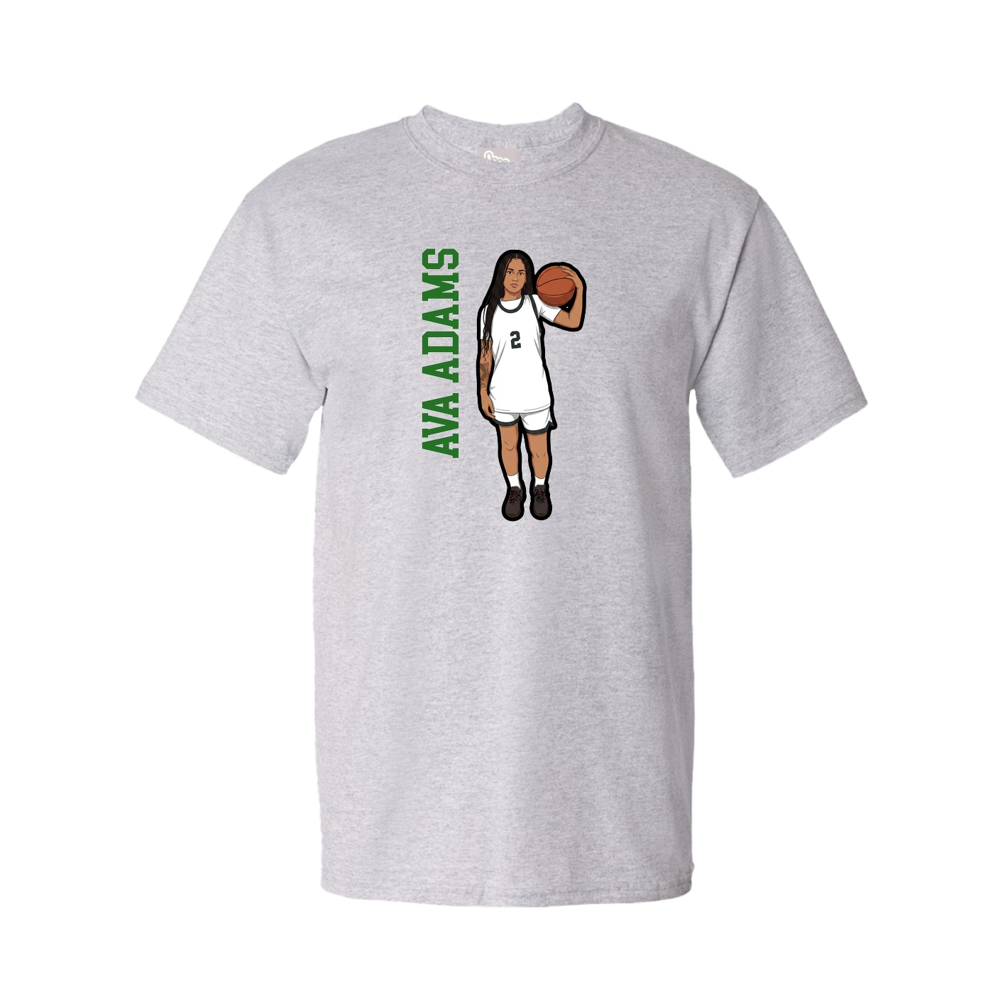 Youth Tee — Name Vertical in Grey