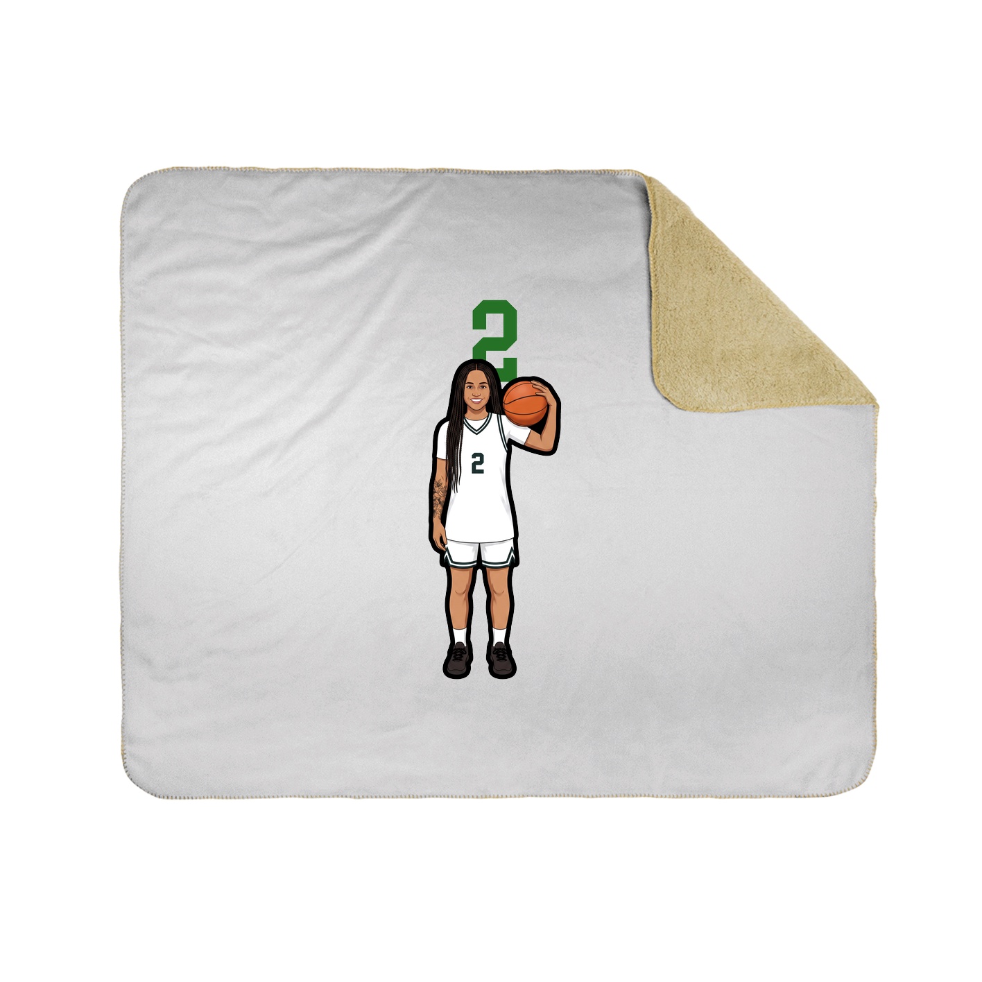 Throw Blanket — Number Top in White