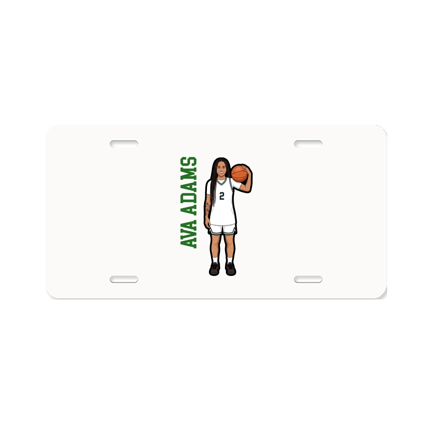 License Plate — Name Vertical in Classic
