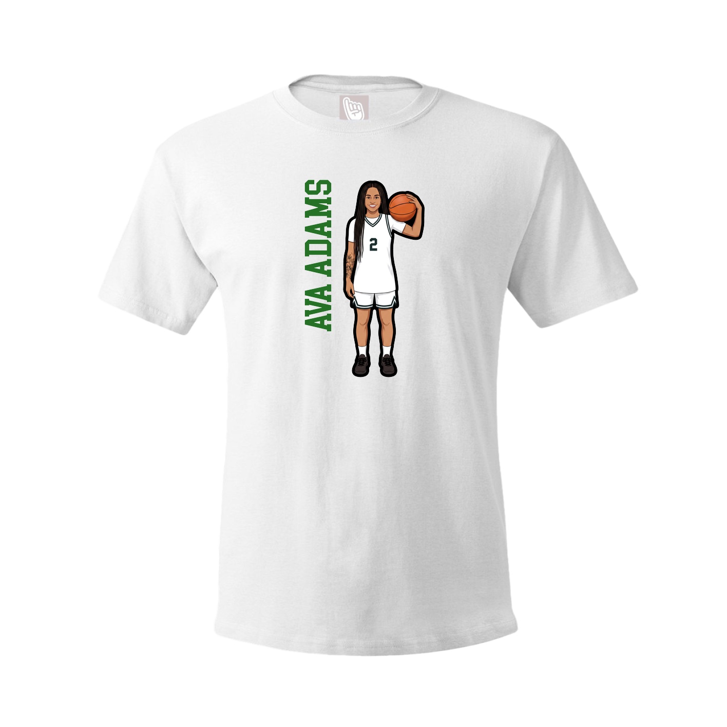 Tee — Name Vertical in White