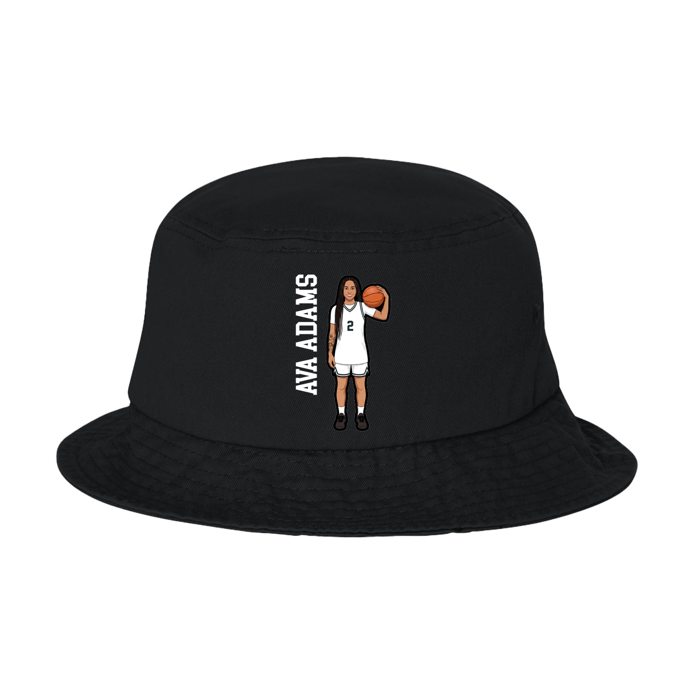 Bucket Cap — Name Vertical in Black