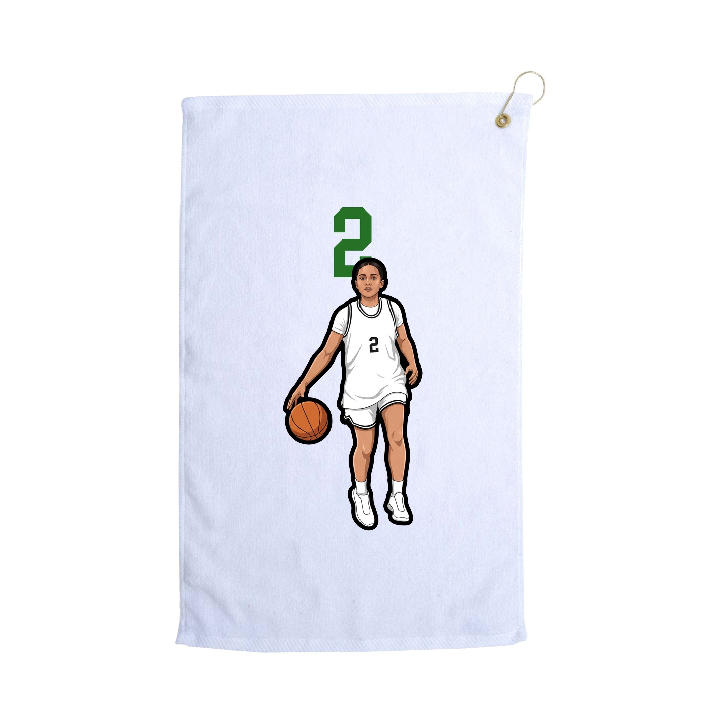 Golf Towel — Number Top in White