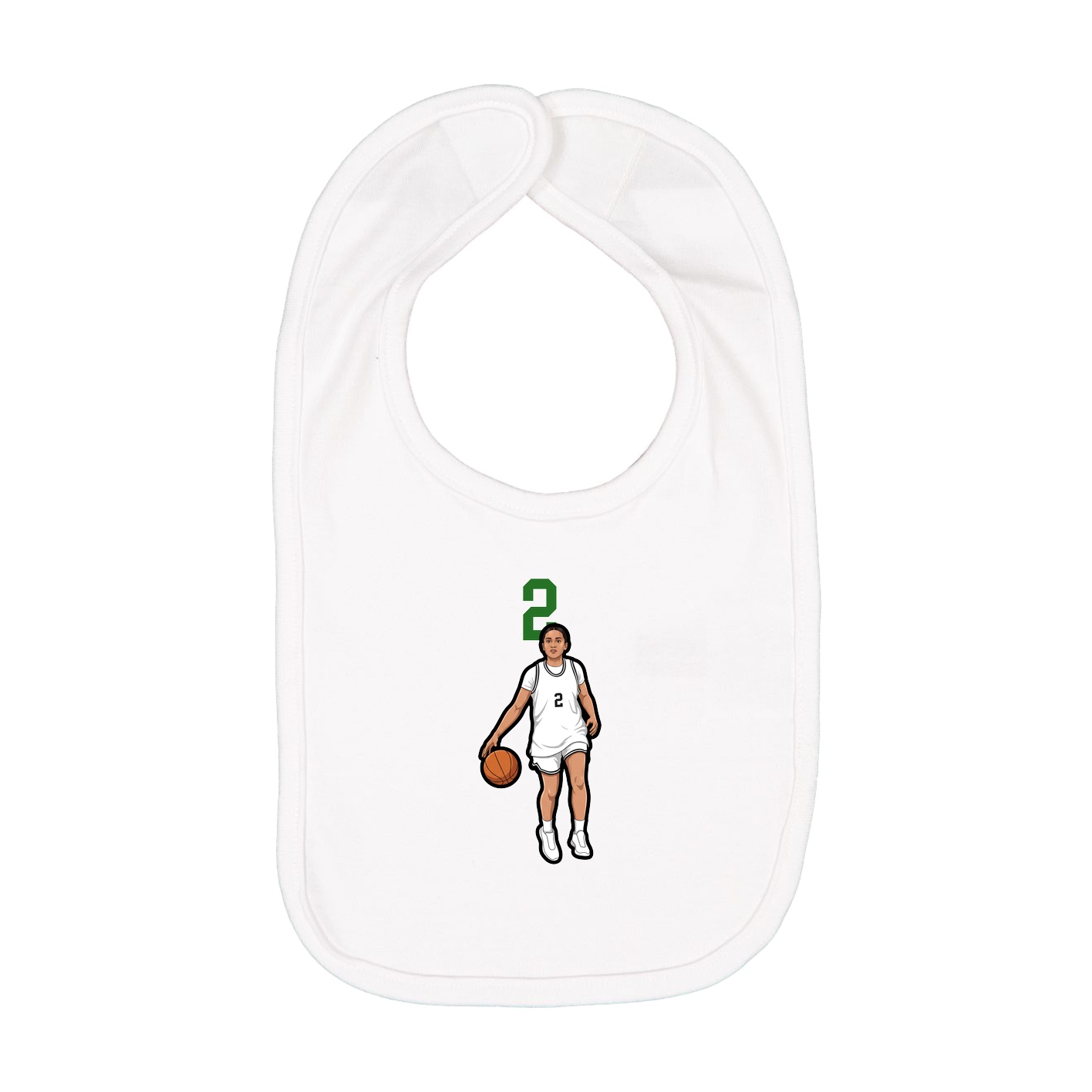 Infant Bib — Number Top in White