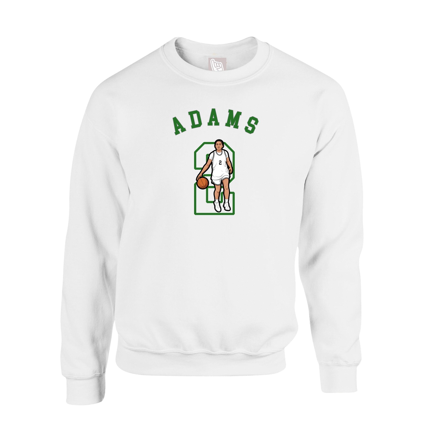 Fleece Crew — Shirsey Arch in White