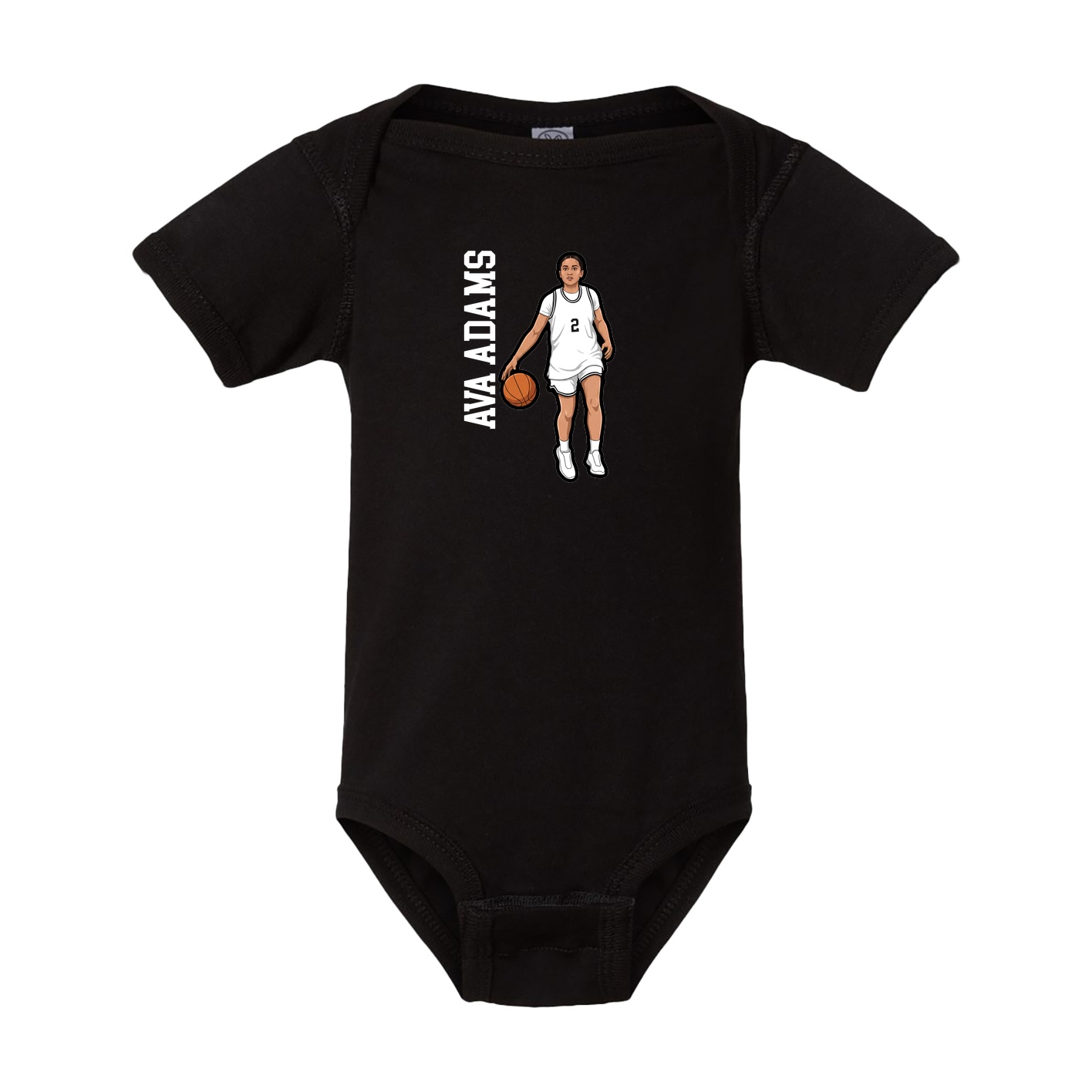Baby Onesie — Name Vertical in Black
