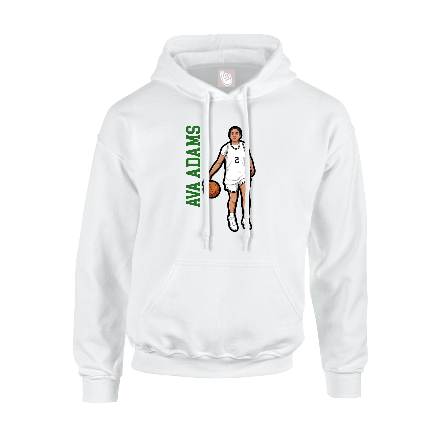 Youth Hoodie — Name Vertical in White
