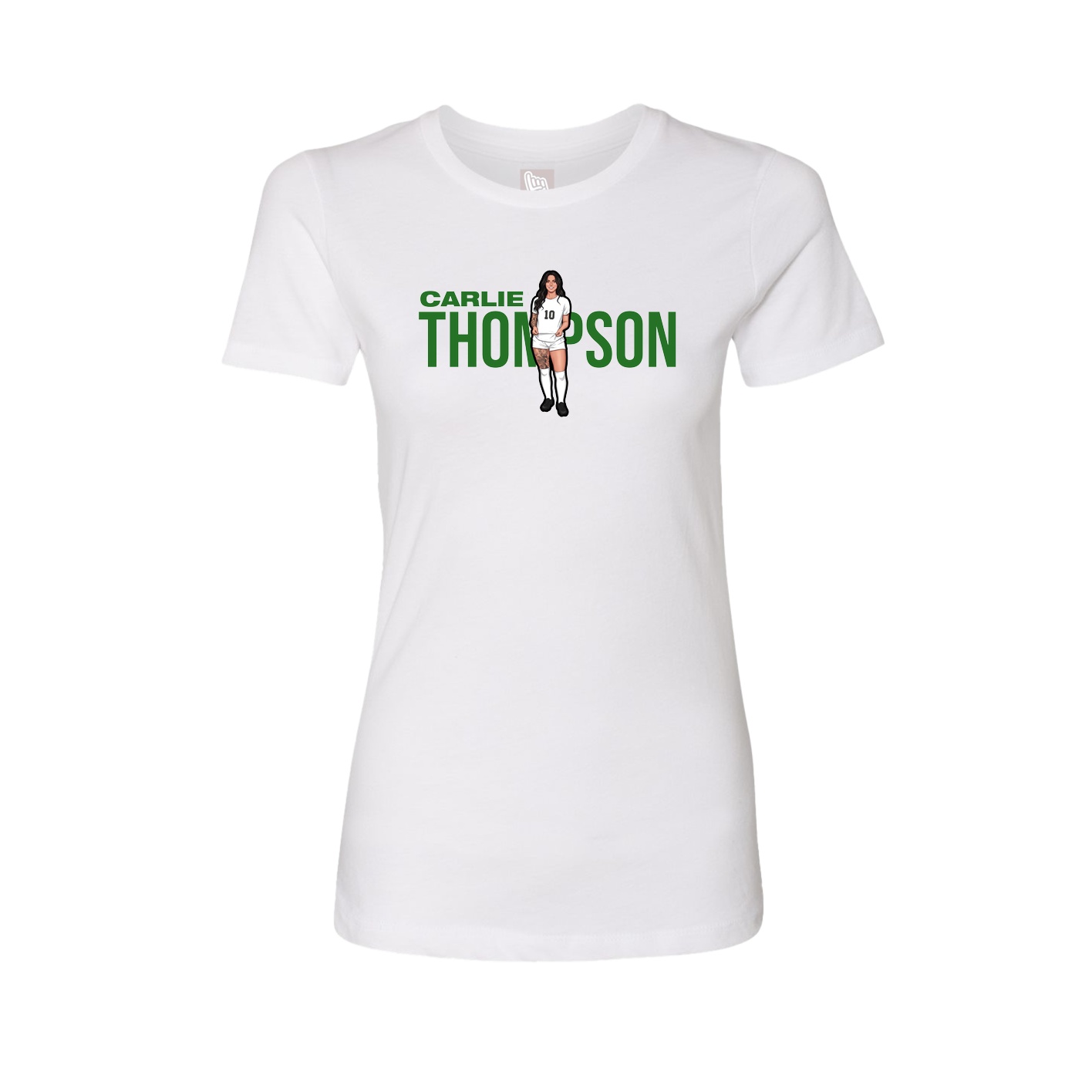Fitted Women's Tee — Player Name in White