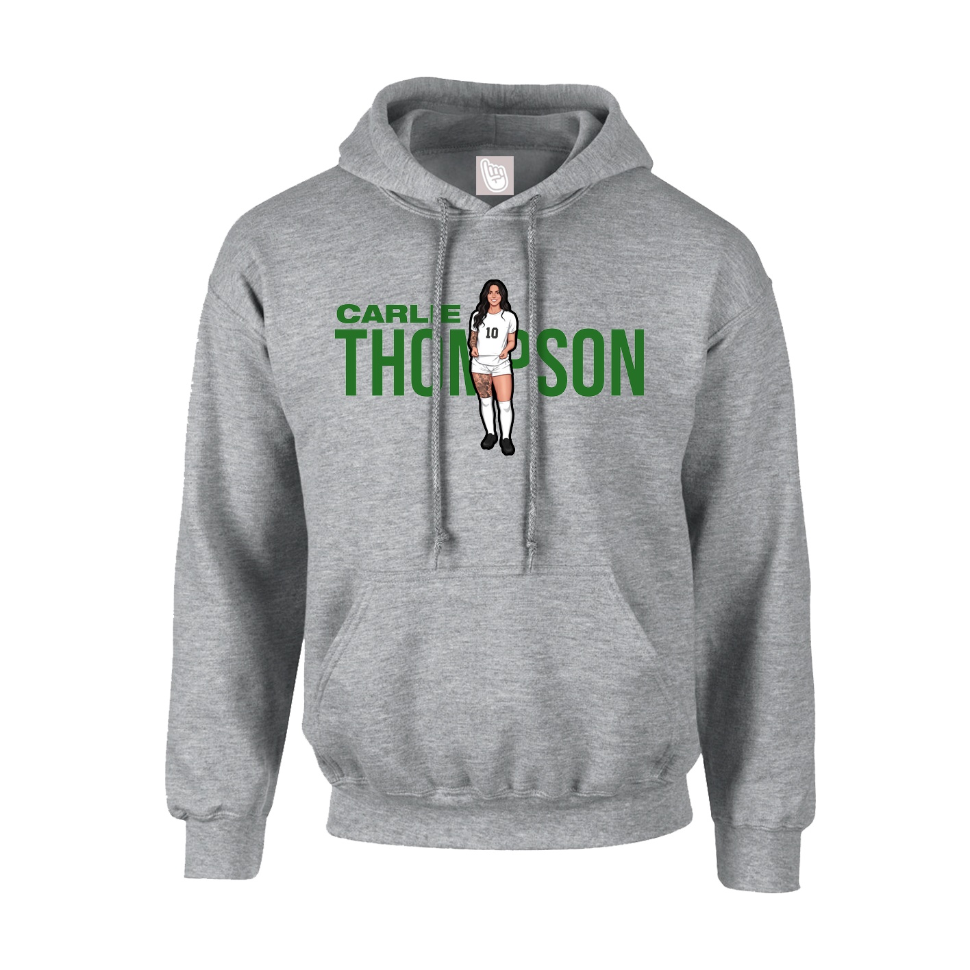 Youth Hoodie — Player Name in Grey