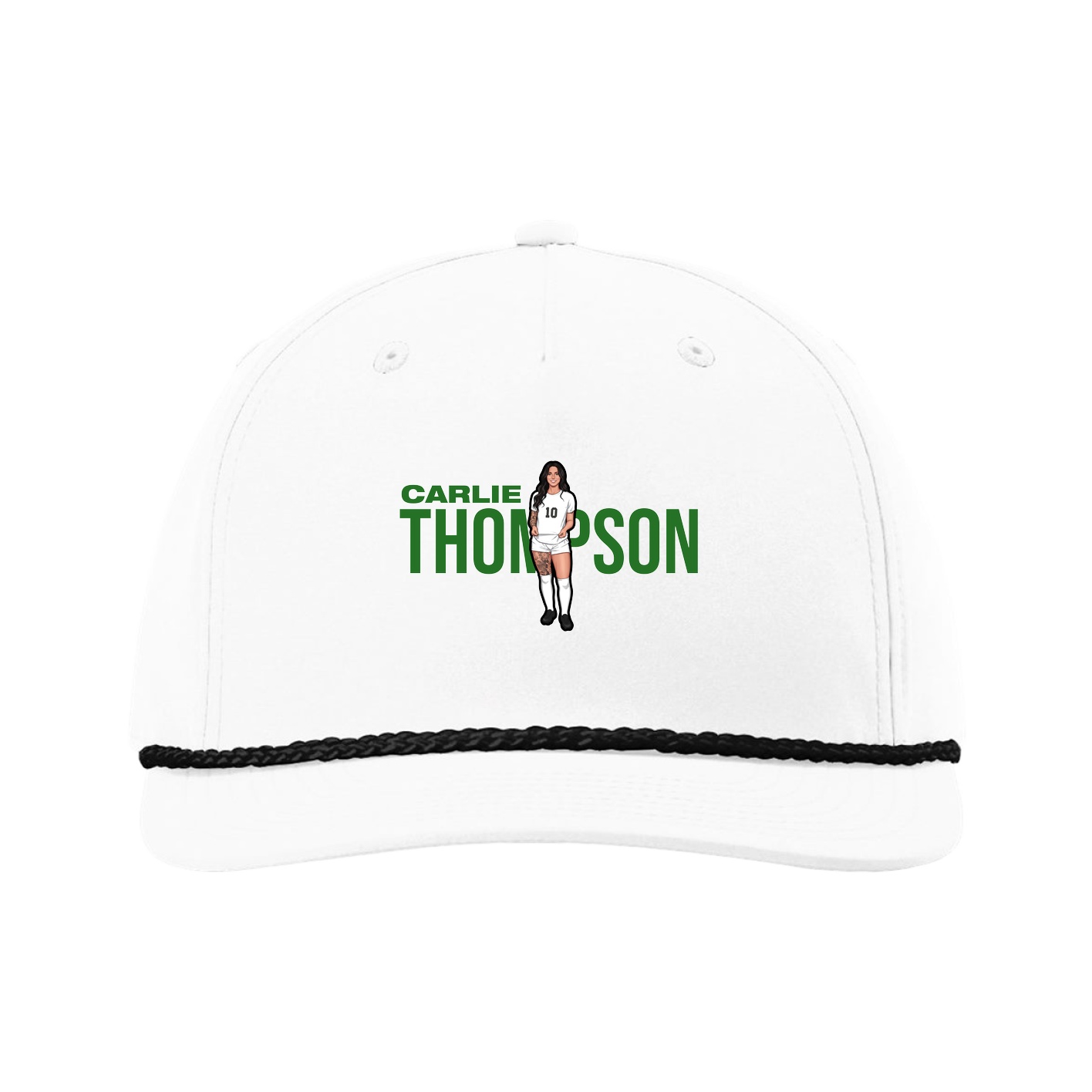 Five-Panel Classic Rope Cap — Player Name in White