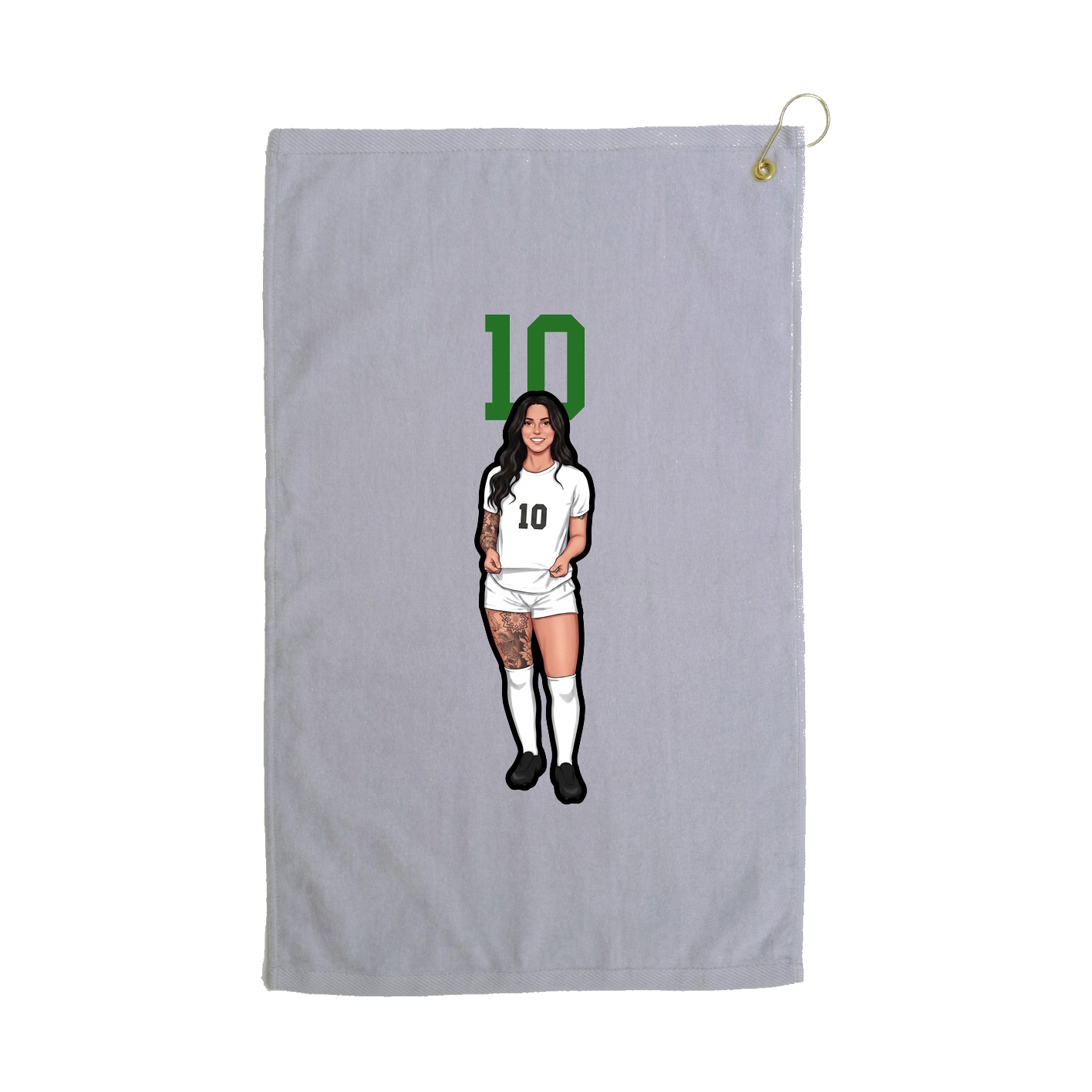 Golf Towel — Number Top in Grey