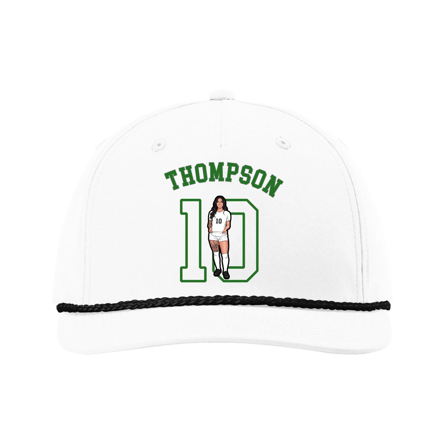 Five-Panel Classic Rope Cap — Shirsey Arch in White