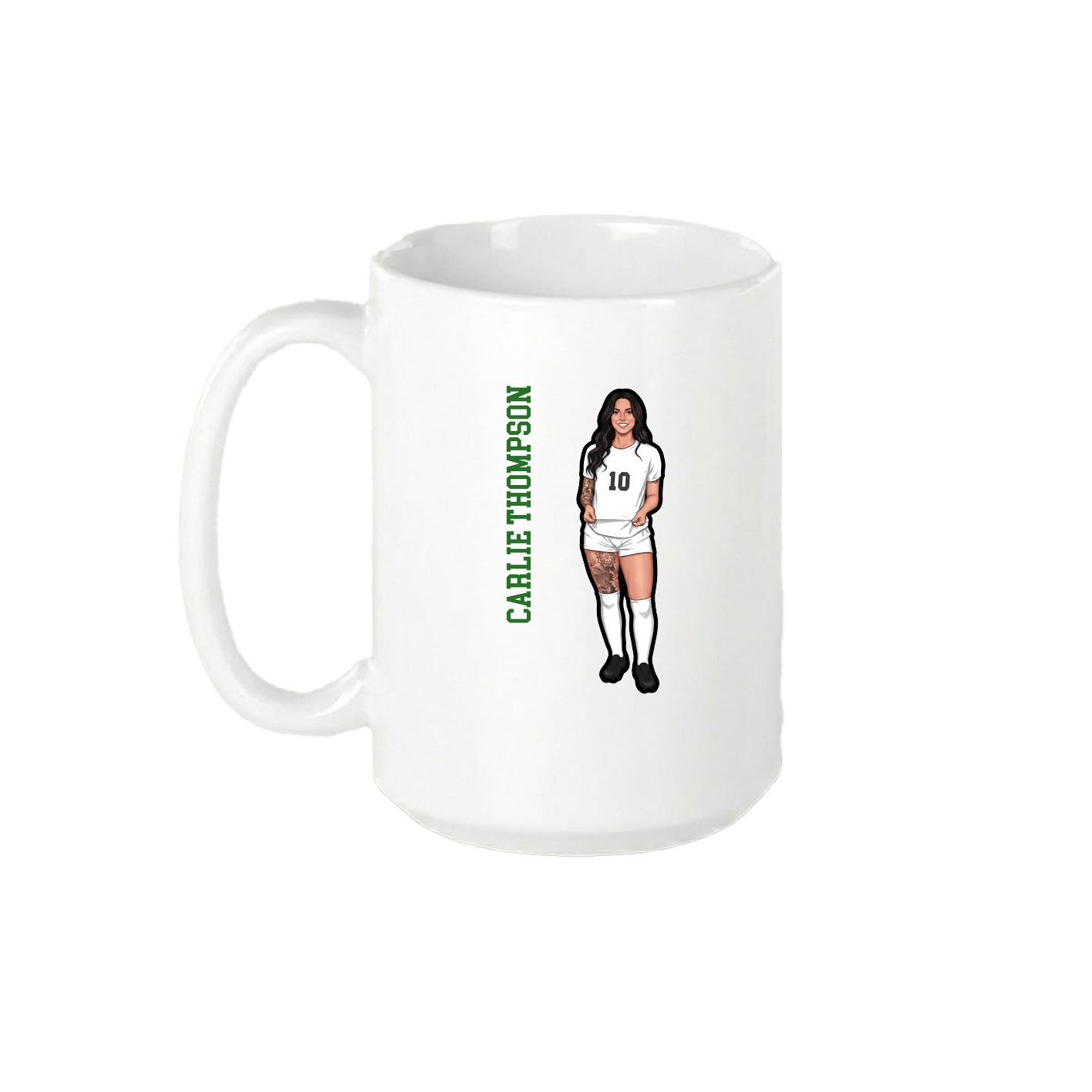 15oz Coffee Mug — Name Vertical in White