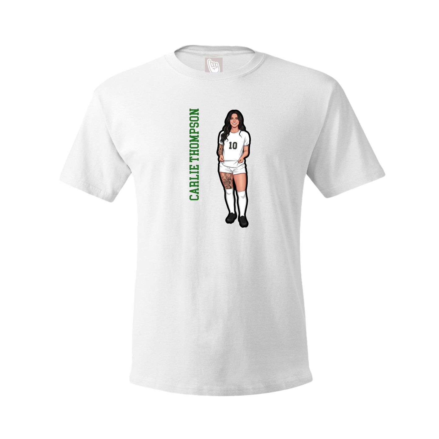 Tee — Name Vertical in White