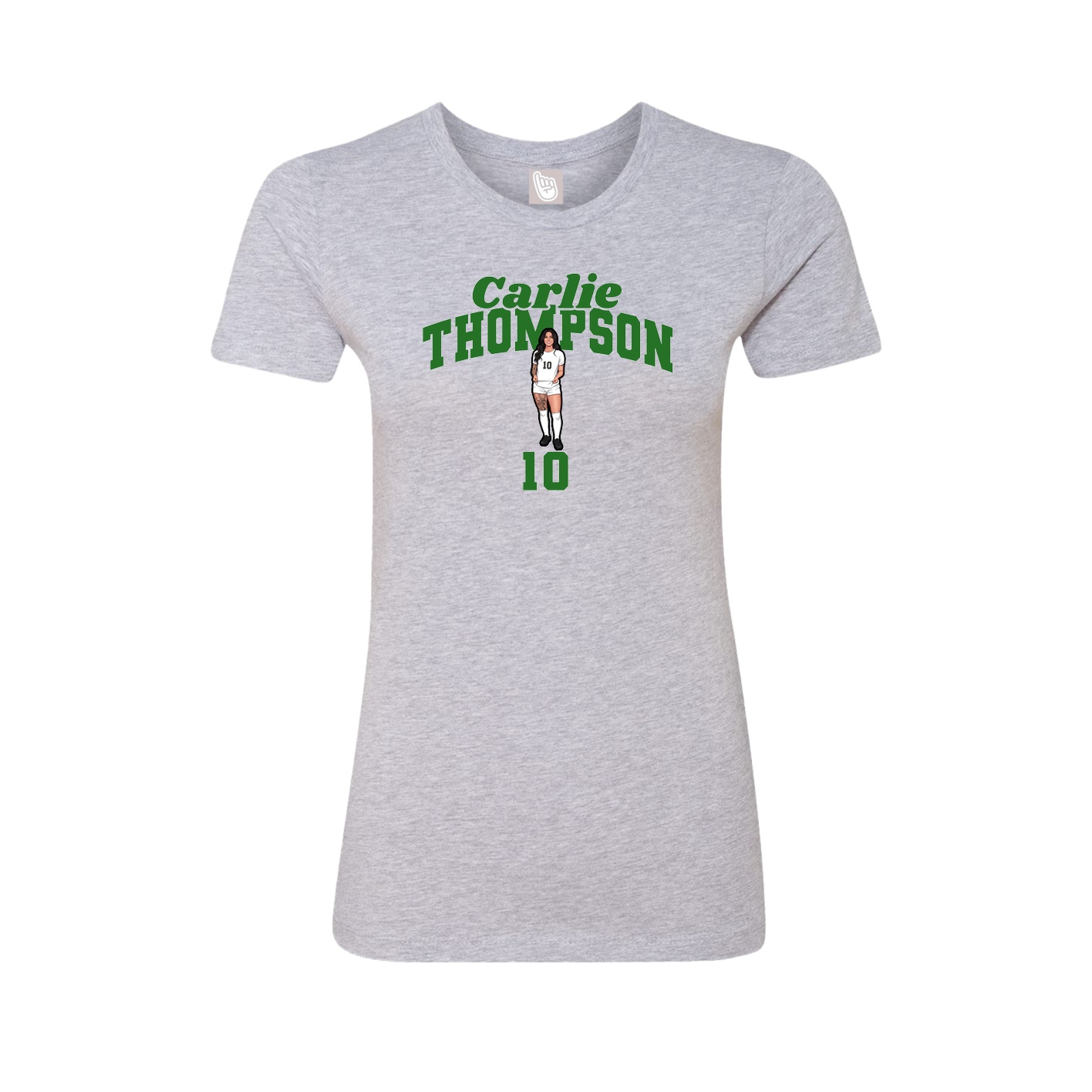 Fitted Women's Tee — Signature Arch in Grey