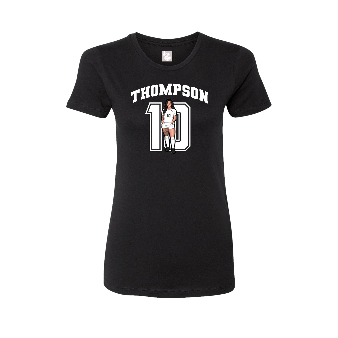 Fitted Women's Tee — Number in Black