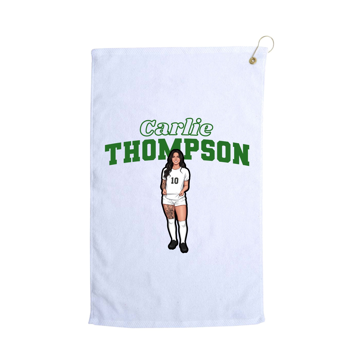 Golf Towel — Name Arch in White