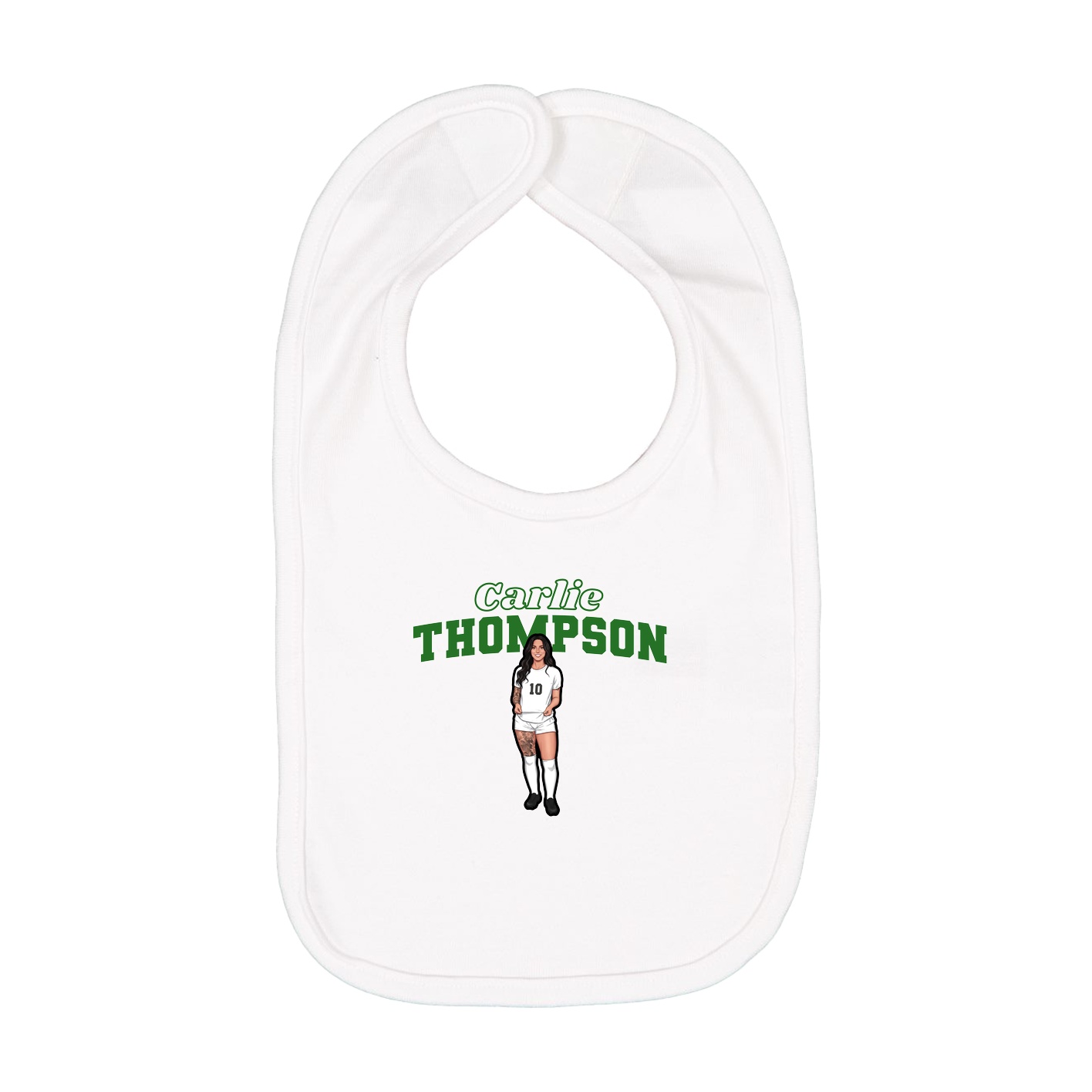 Infant Bib — Name Arch in White