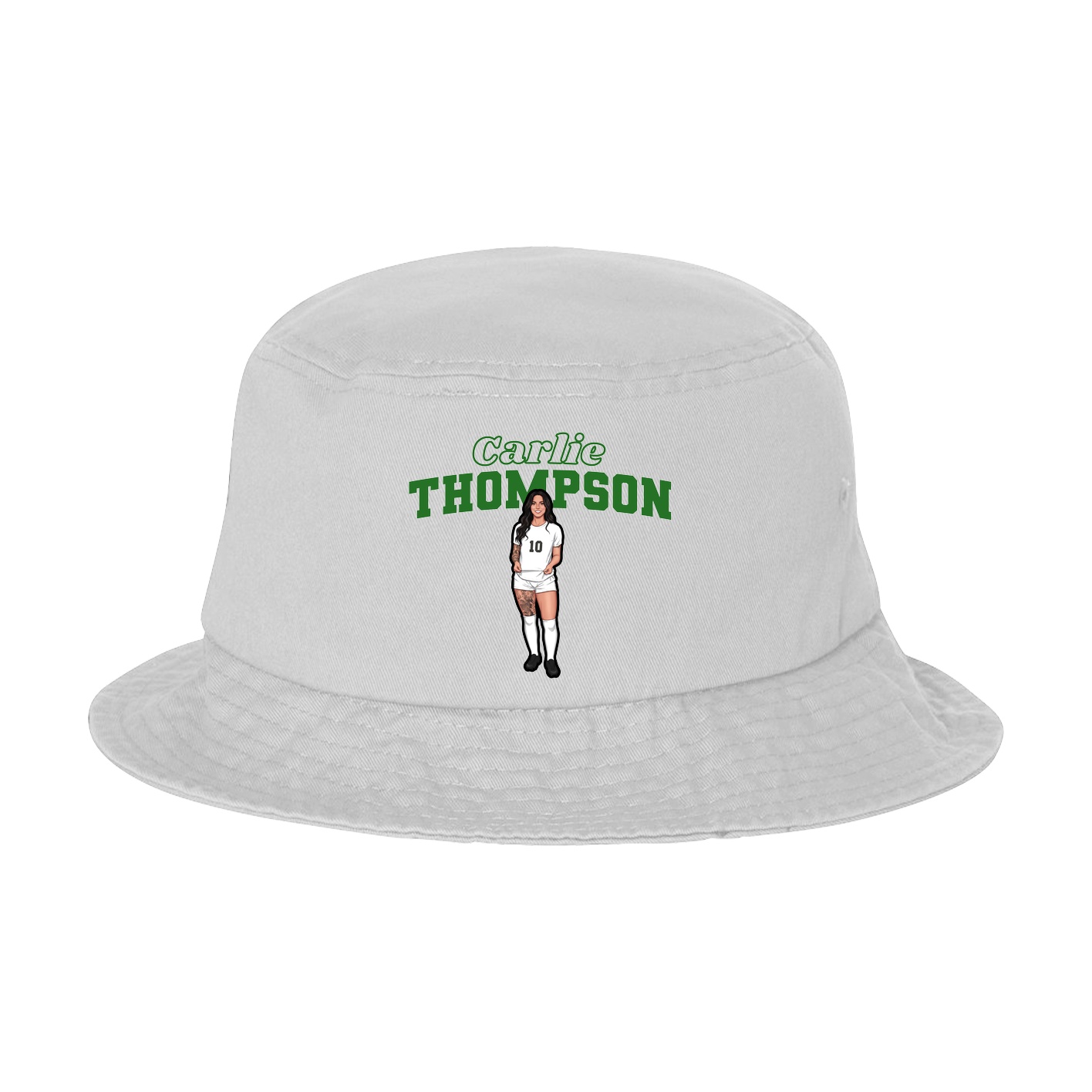 Bucket Cap — Name Arch in White