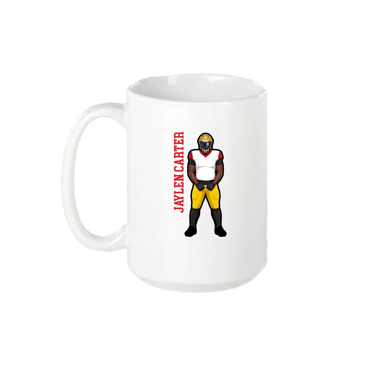 15oz Coffee Mug — Name Vertical in White