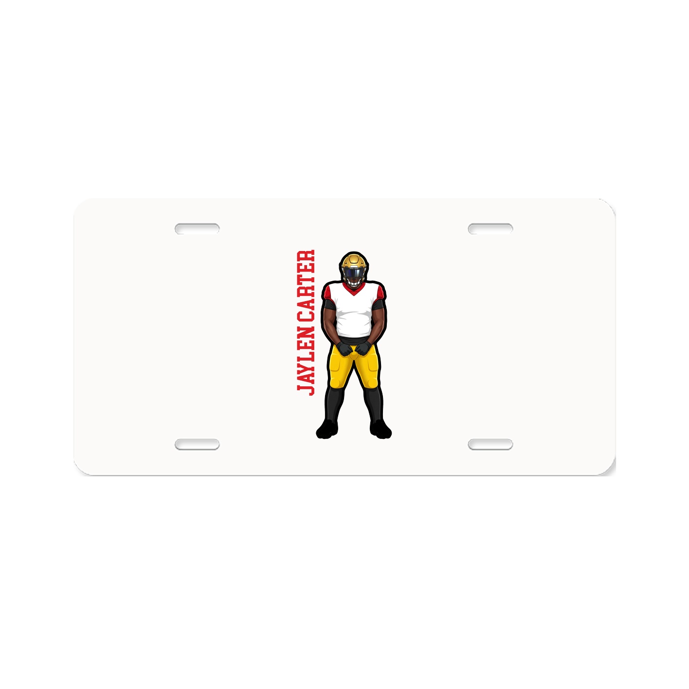 License Plate — Name Vertical in Classic