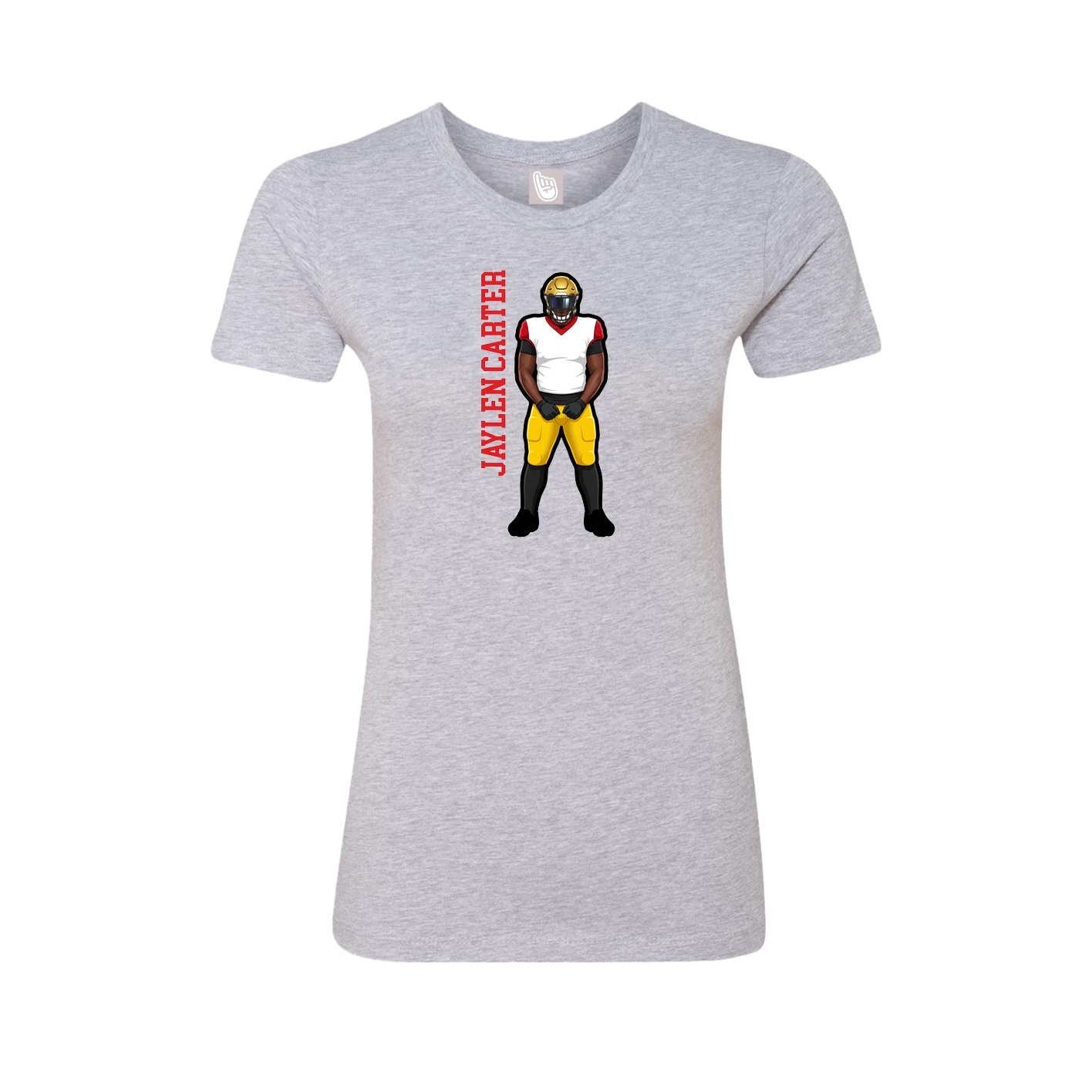 Fitted Women's Tee — Name Vertical in Grey