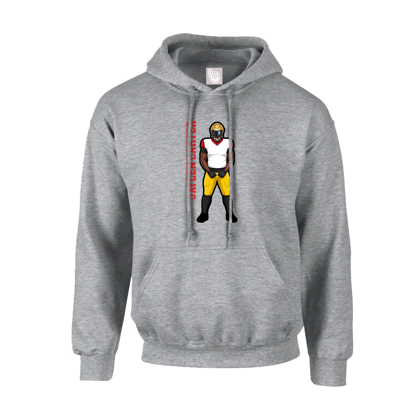 Youth Hoodie — Name Vertical in Grey