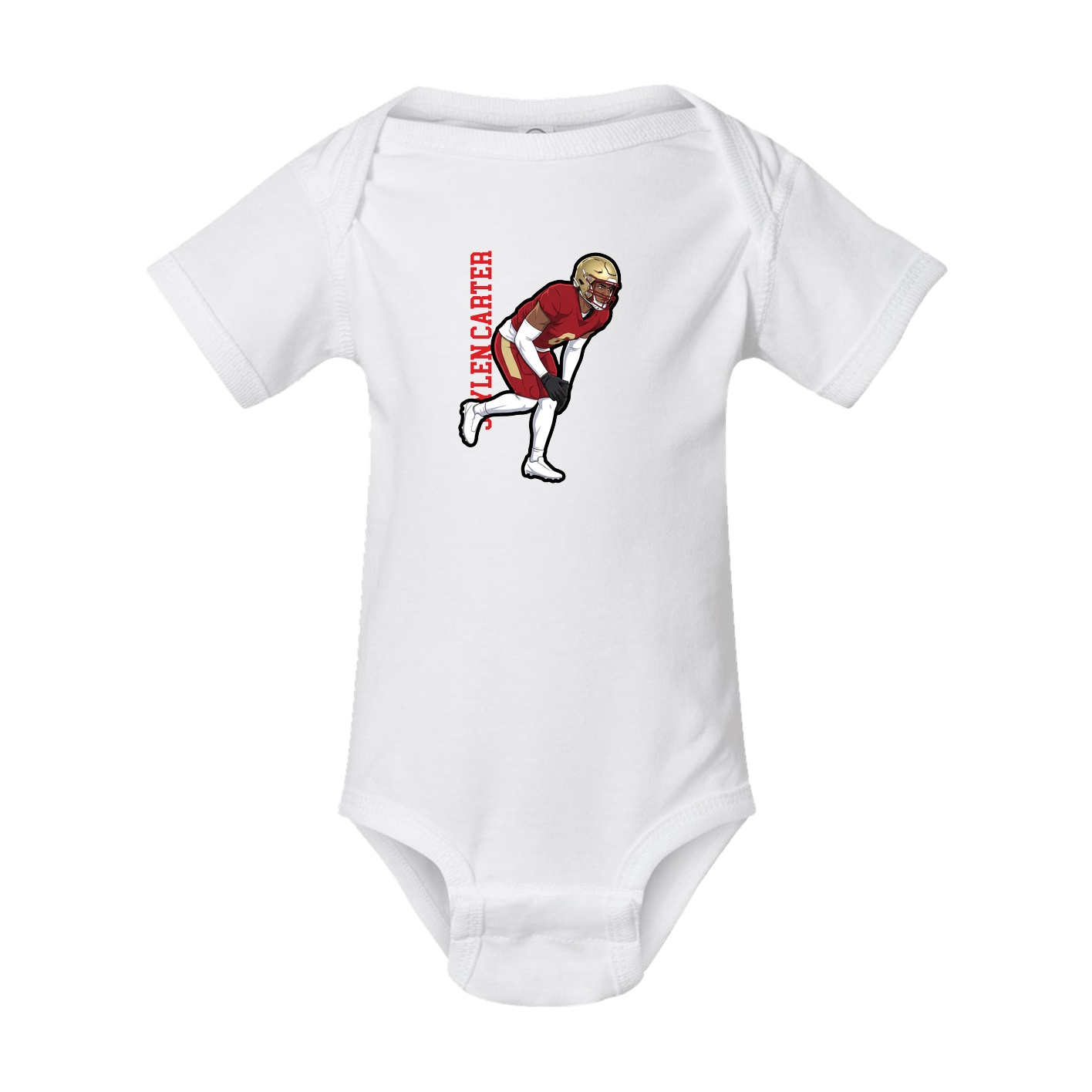 Baby Onesie — Name Vertical in White