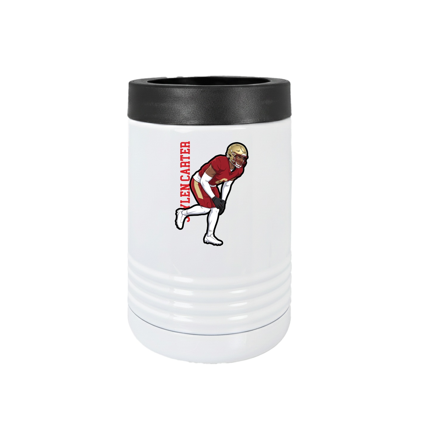 Beverage Holder — Name Vertical in White