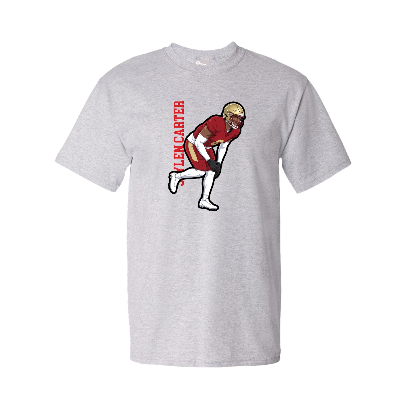 Tee — Name Vertical in Grey