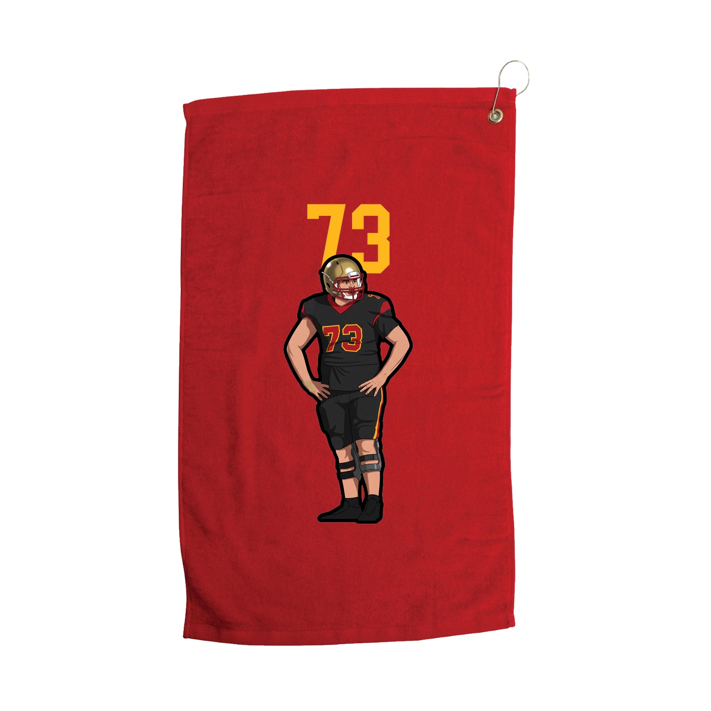 Golf Towel — Number Top in Red