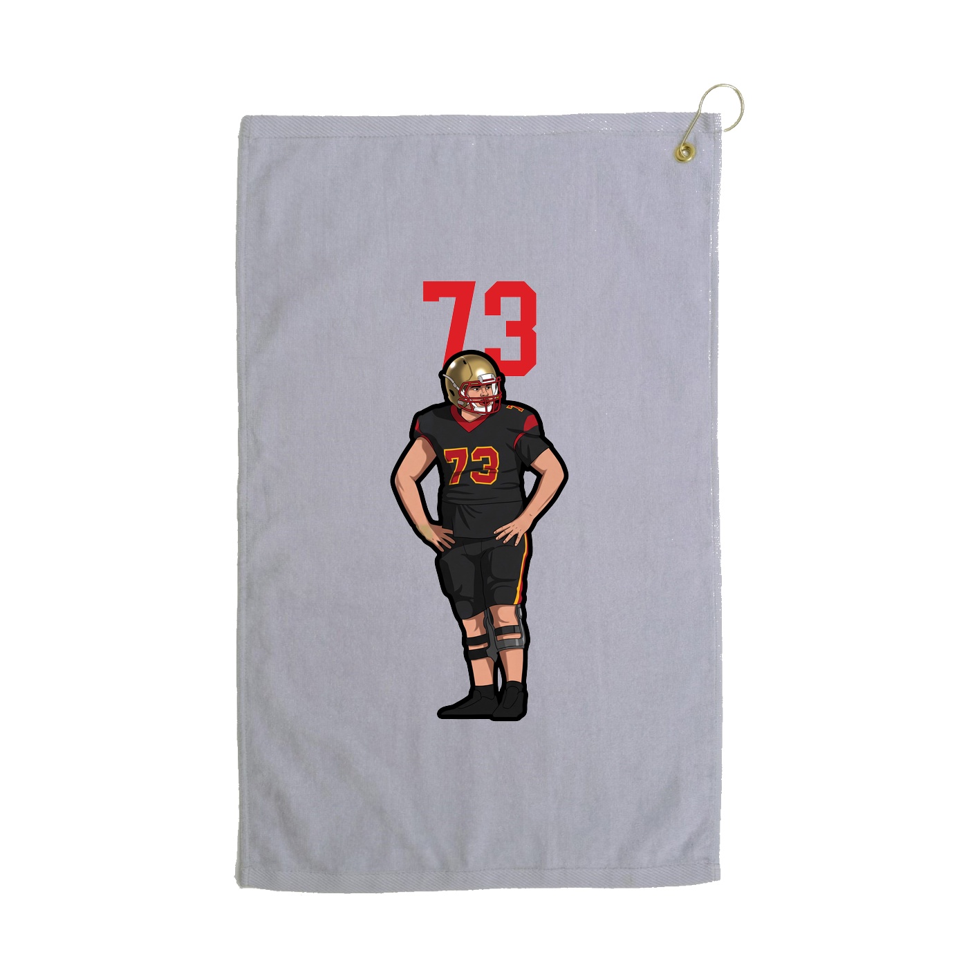 Golf Towel — Number Top in Grey