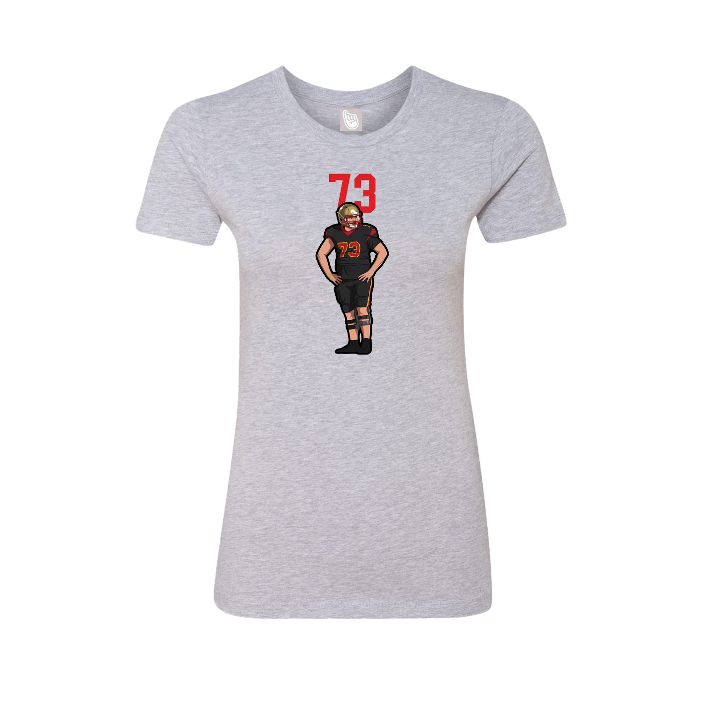 Fitted Women's Tee — Number Top in Grey