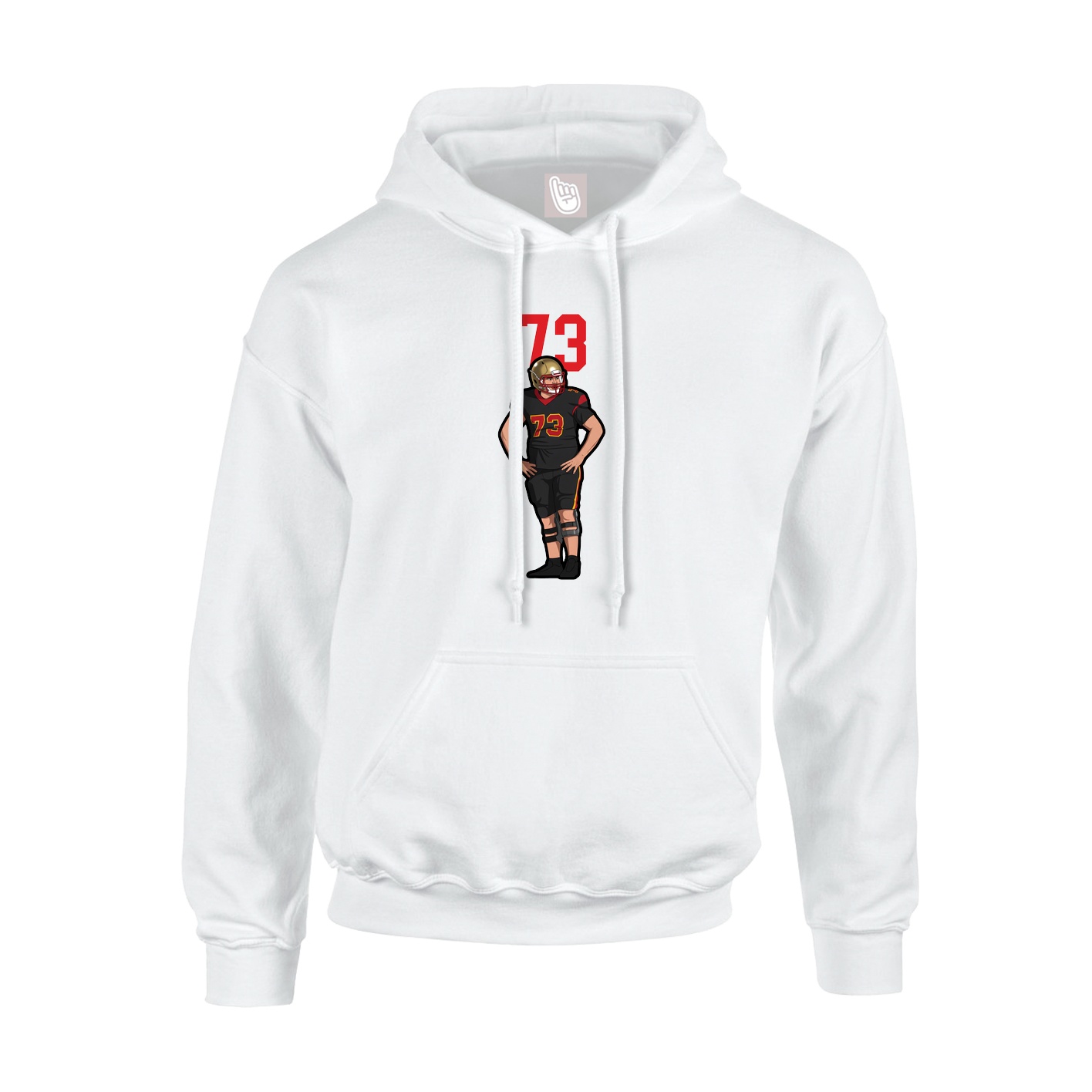Youth Hoodie — Number Top in White