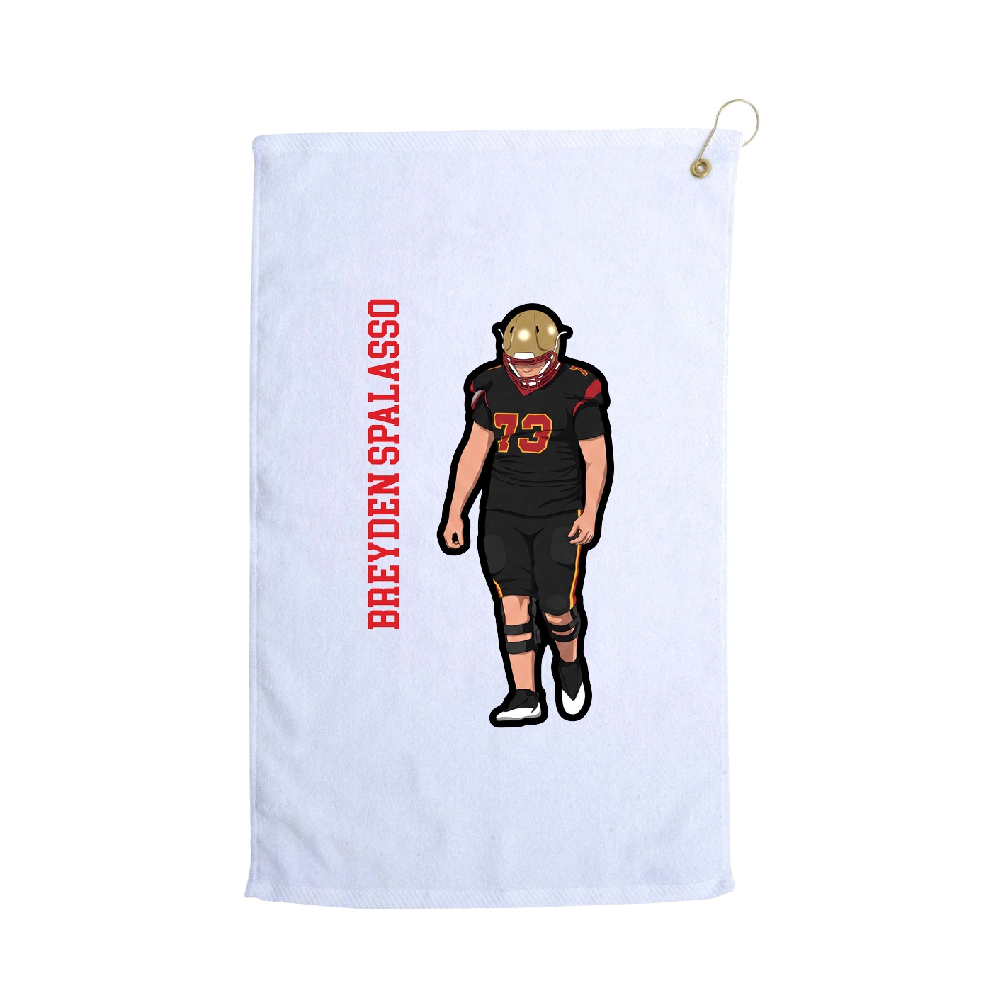 Golf Towel — Name Vertical in White