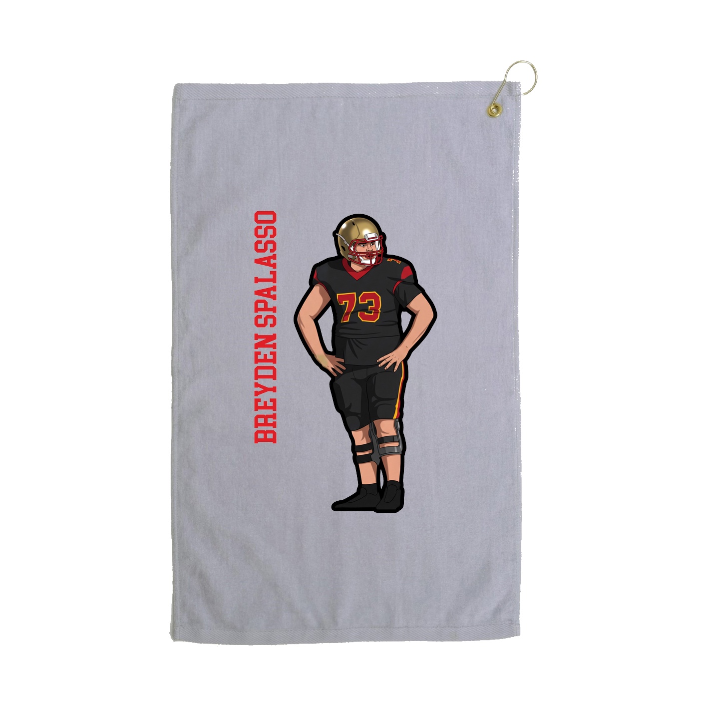 Golf Towel — Name Vertical in Grey