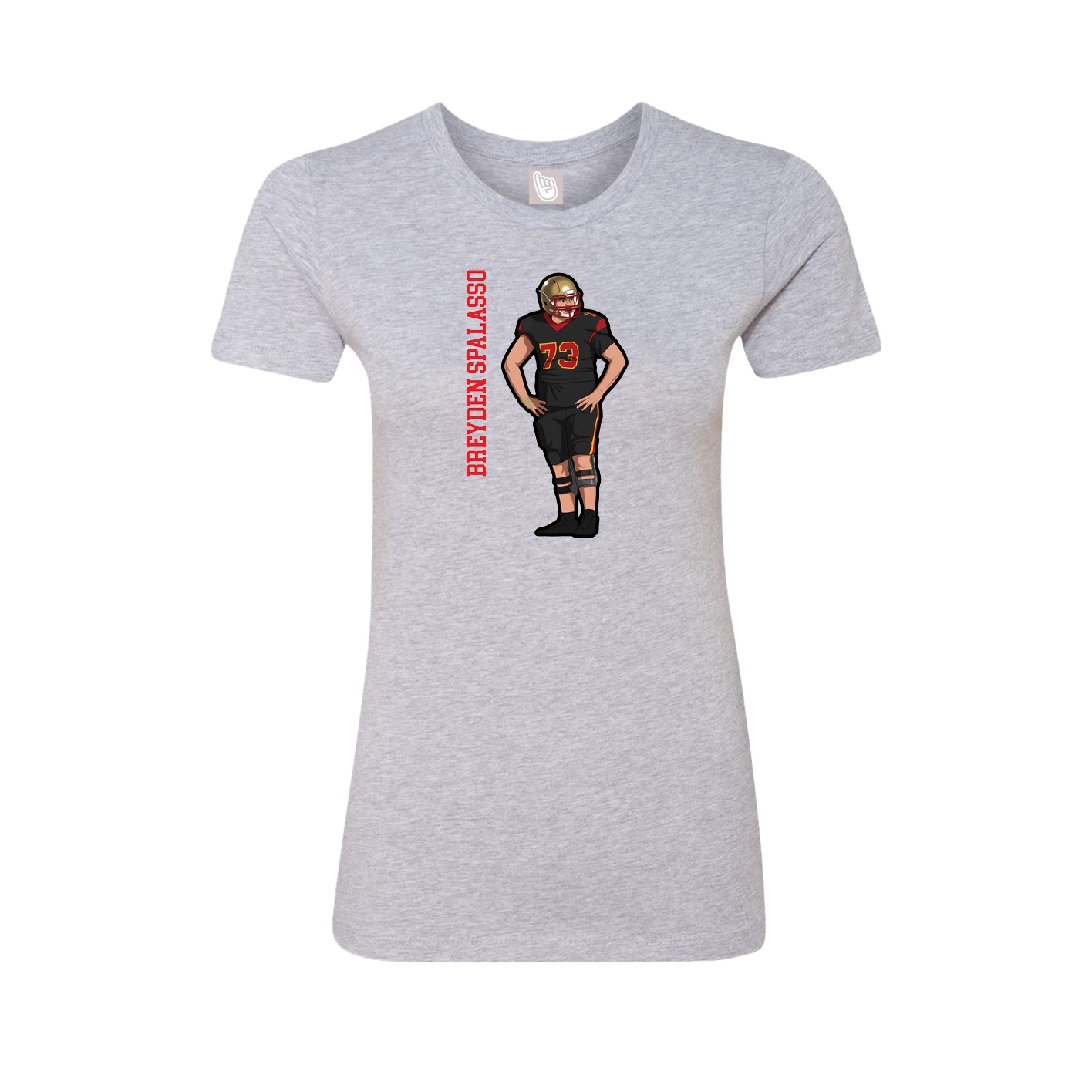 Womens Tee — Name Vertical in Grey