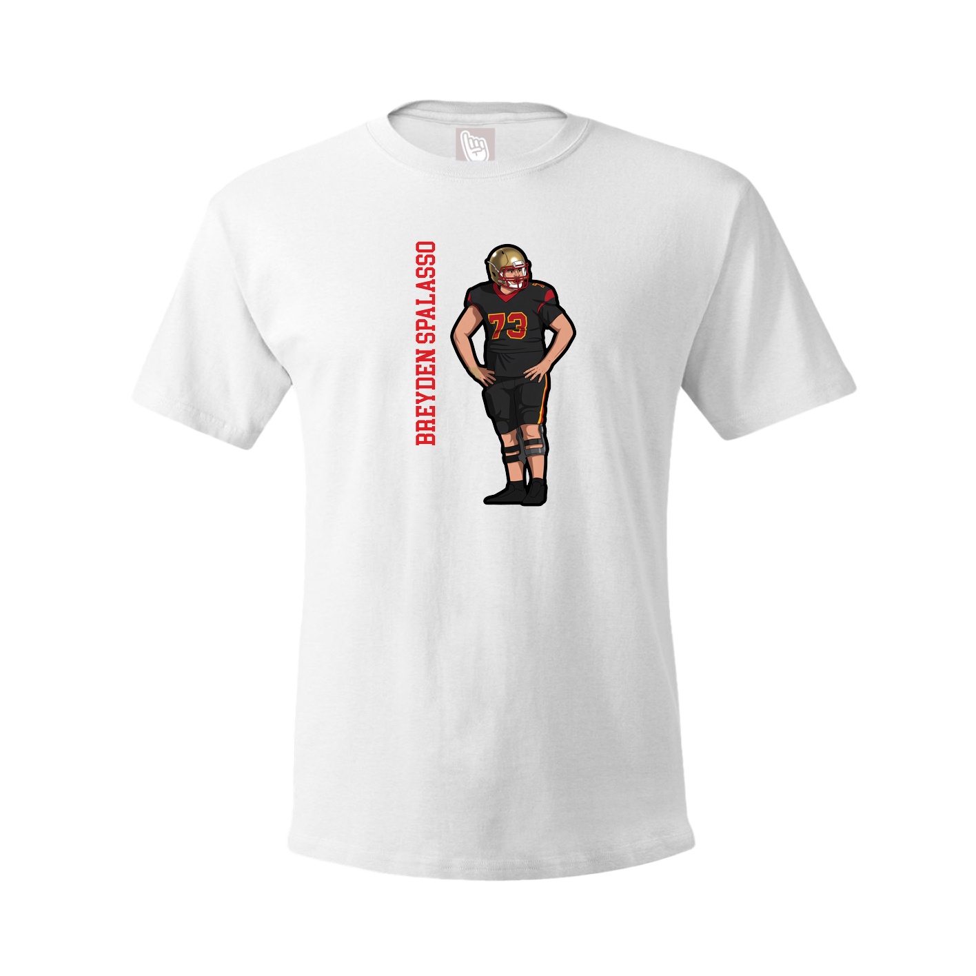Youth Tee — Name Vertical in White