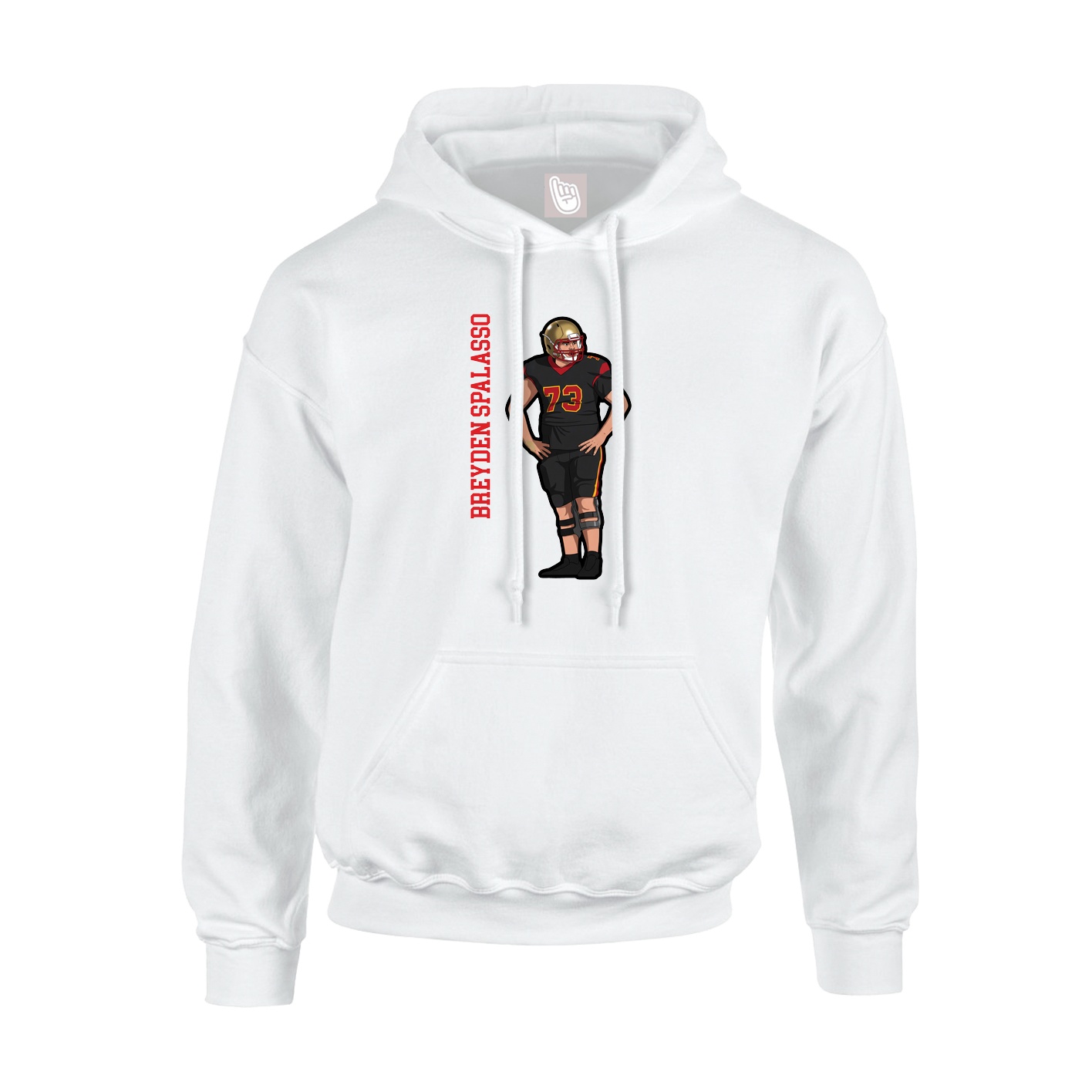 Hoodie — Name Vertical in White