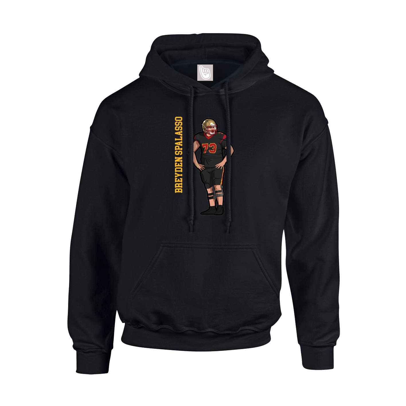 Youth Hoodie — Name Vertical in Black