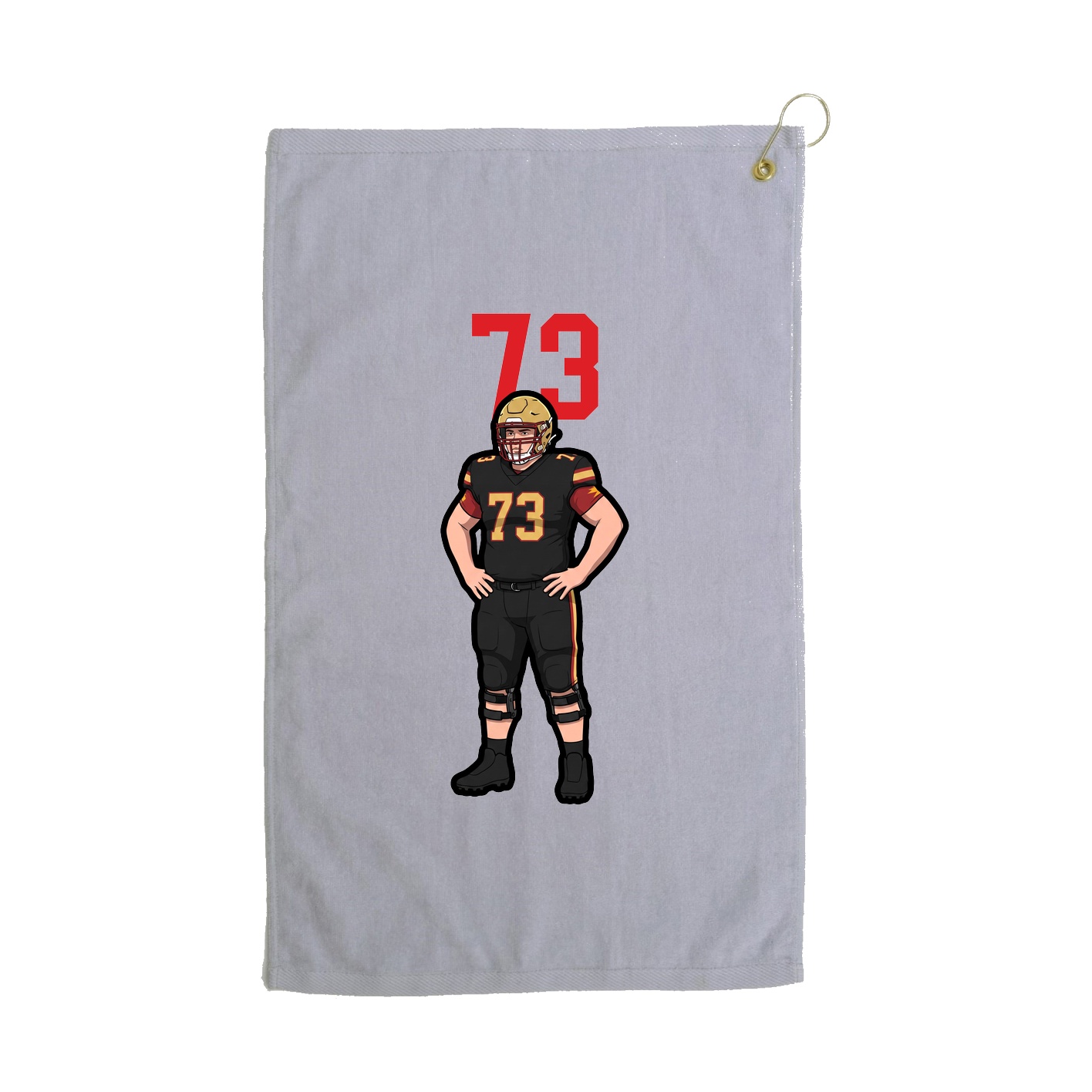 Golf Towel — Number Top in Grey