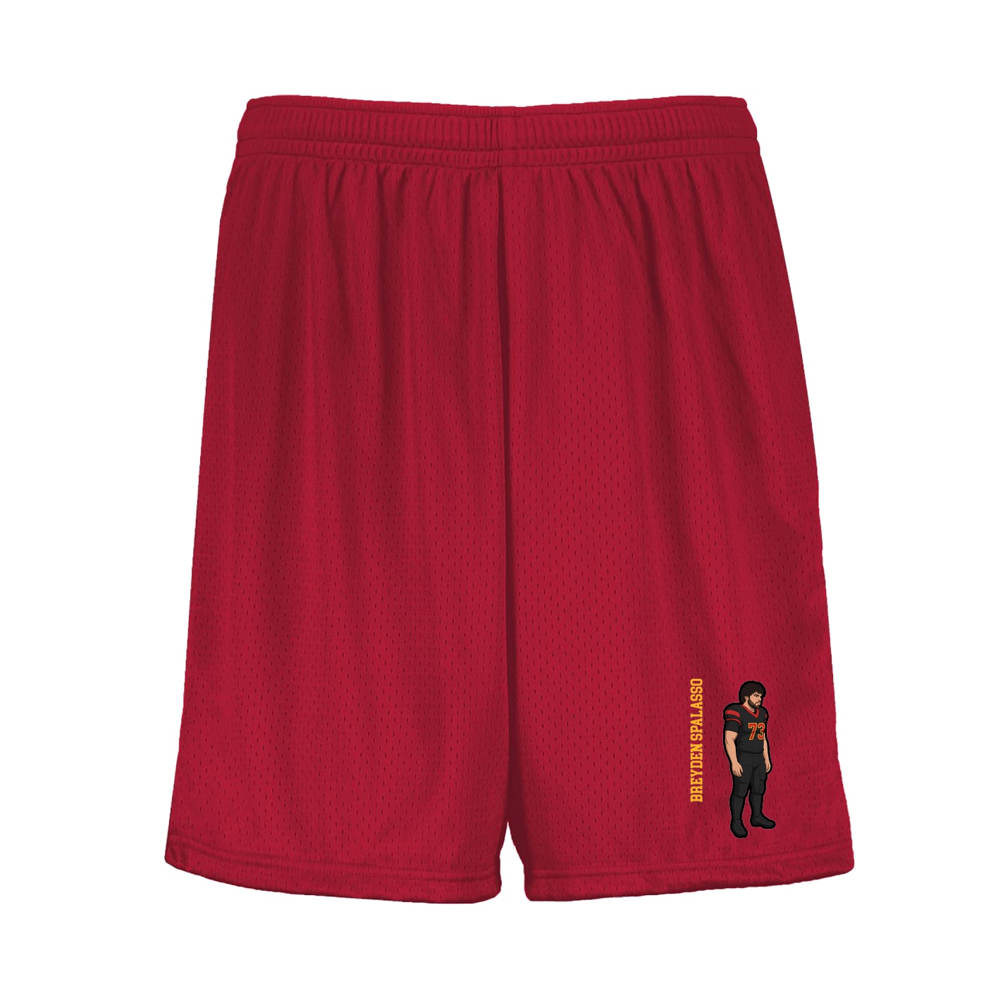 Shorts — Name Vertical in Red